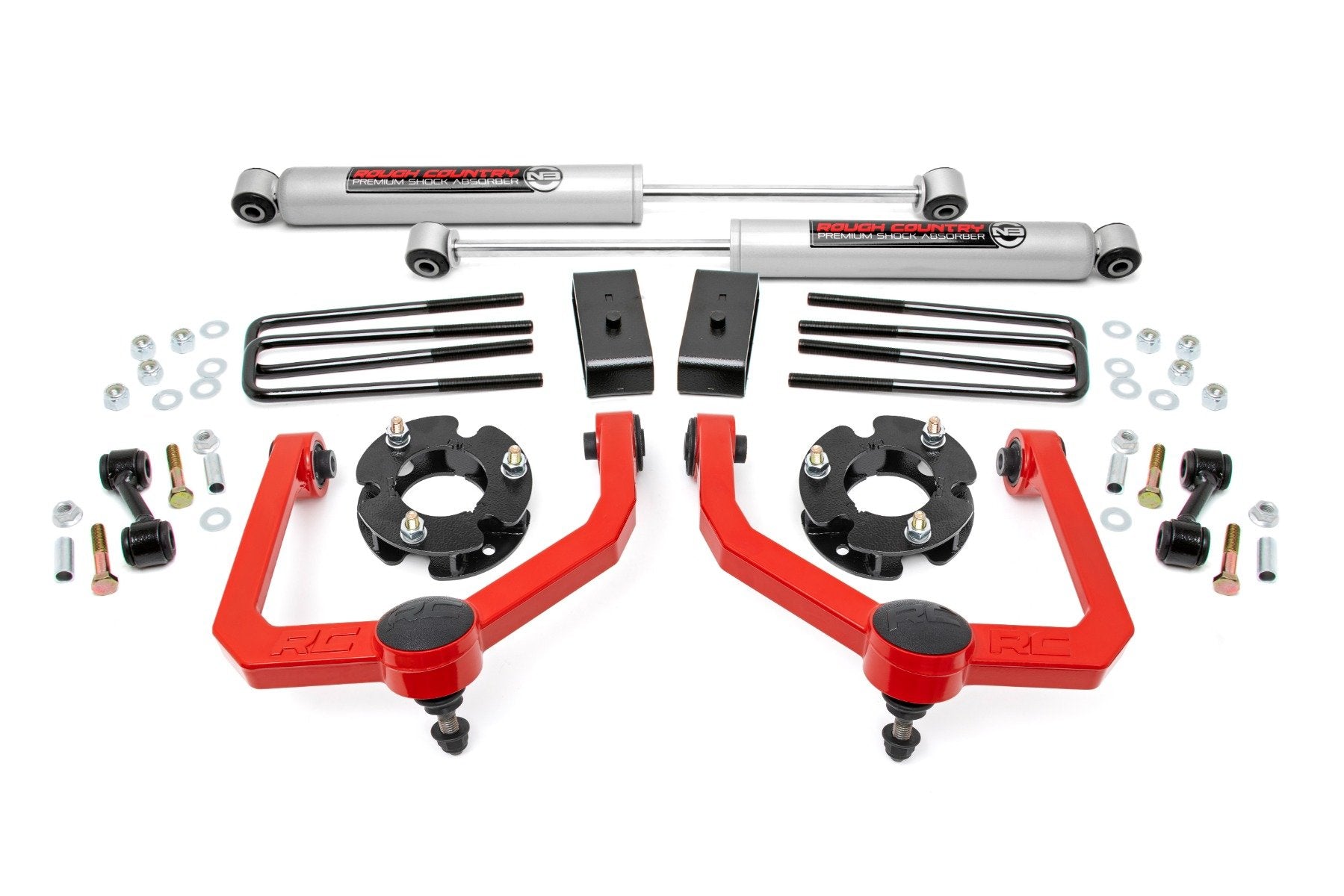 3 Inch Lift Kit with N3 Shocks for Nissan Titan 2WD/4WD (2004-2024) - 83430RED | Off-Road Suspension Upgrade for Enhanced Performance & Ground Clearance