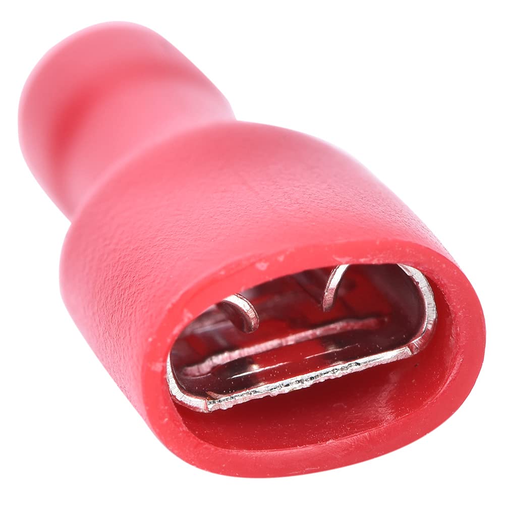 100pcs Heat-Resistant Crimp Terminal Connectors with Heat Shrink Tubing - Red & Blue Copper Wire Terminals for Automotive, Marine & Electrical Wiring Projects