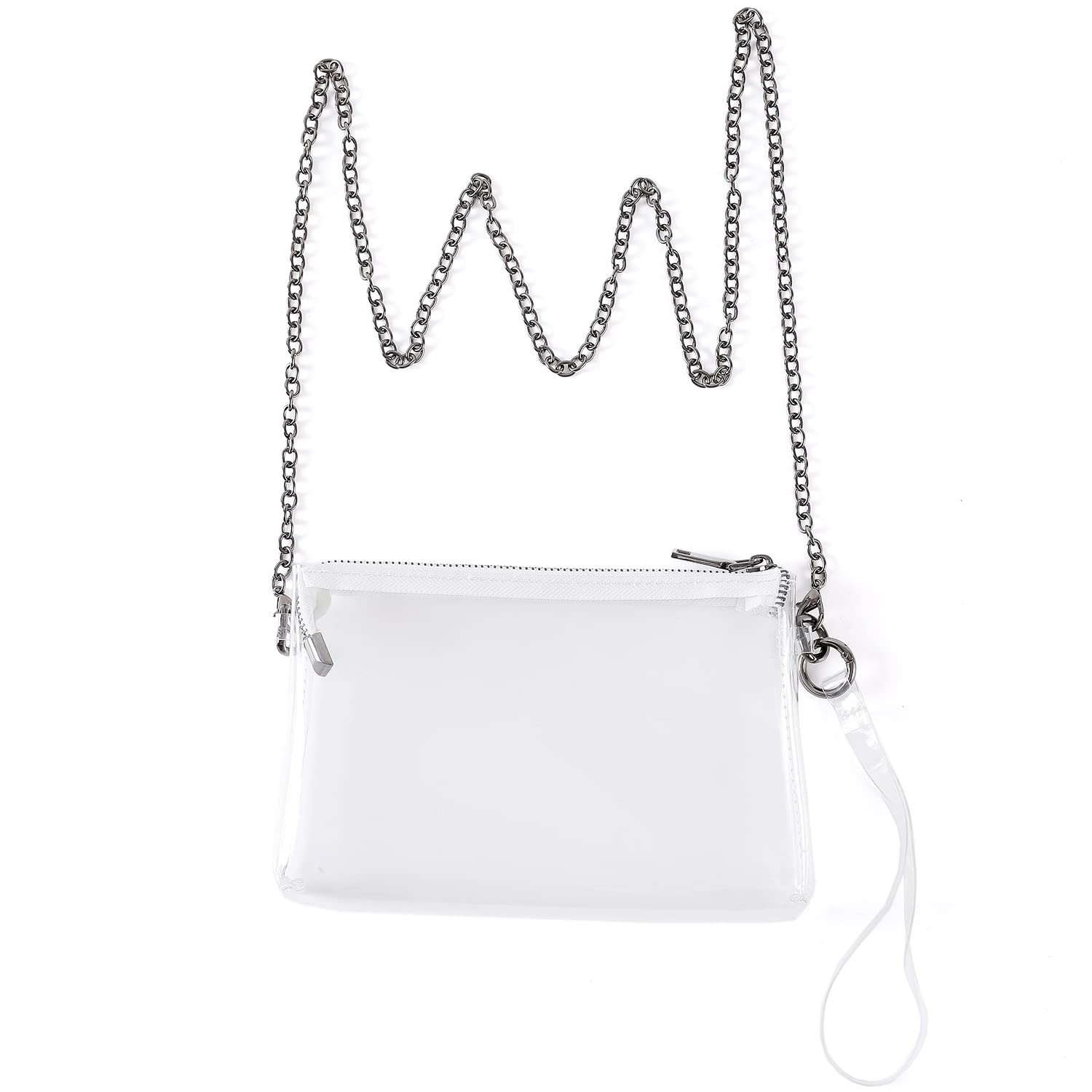 Y&R Direct Small Clear Crossbody Bag - Stadium Approved PVC Purse for Concerts, Festivals & Events - Waterproof Transparent Clutch for Security Check & Travel