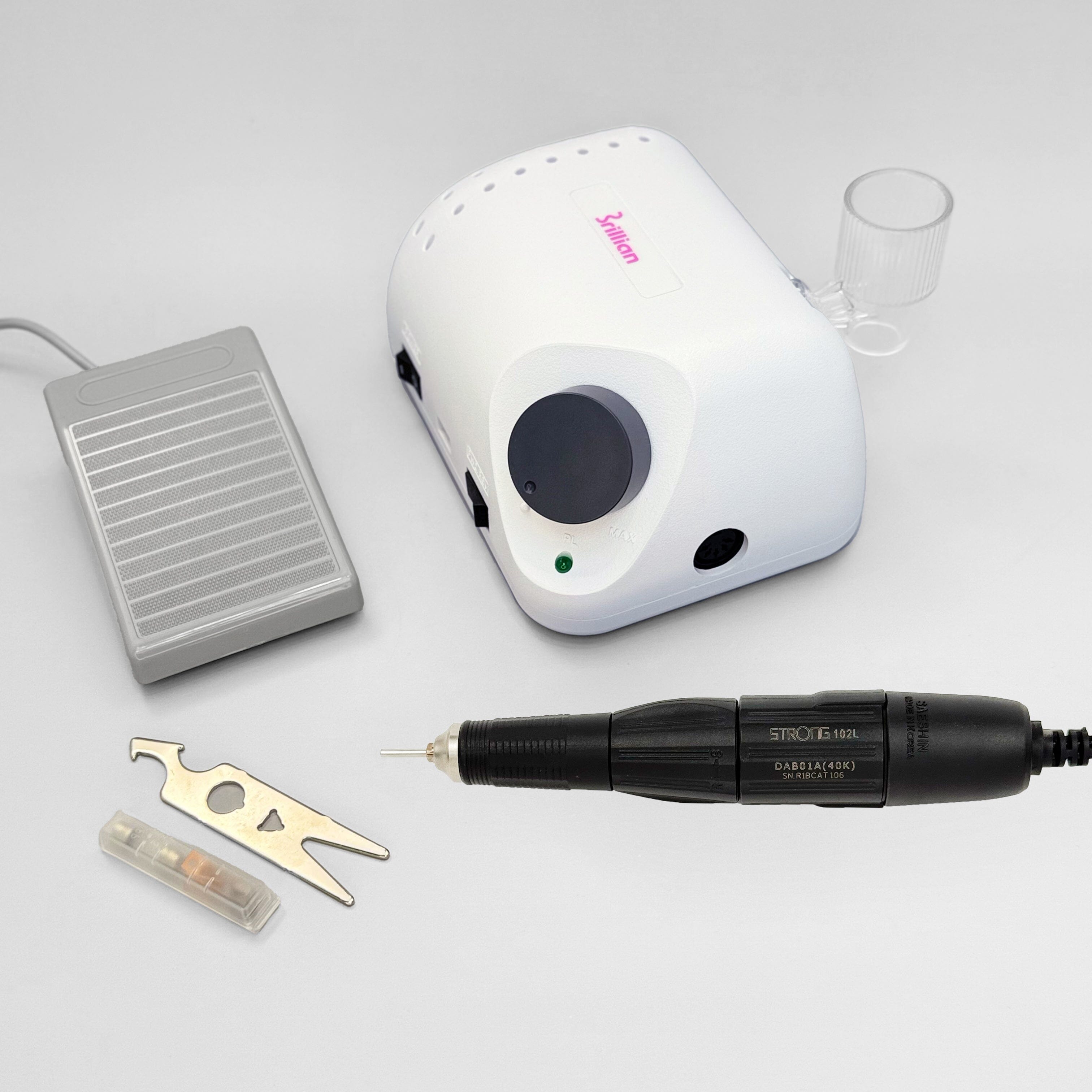 Saeshin Brillian B210 & 102L Professional Nail Drill Set - 40,000 RPM High Speed Electric Nail File for Salon & Home Manicure Pedicure - Perfect for Acrylic Nails, Gel Polish Removal & Nail Art Design