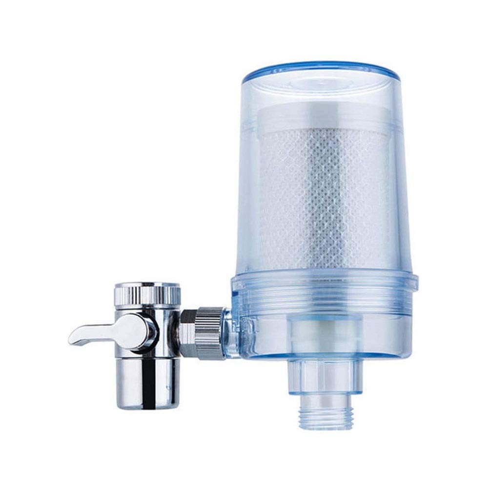 Qin Faucet-Mount Water Filter with Double Water Outlet - Multi-Purpose Threaded Kitchen Faucet Tap & Alkaline Water Purifier for Drinking, Cooking & Washing Fruits/Vegetables