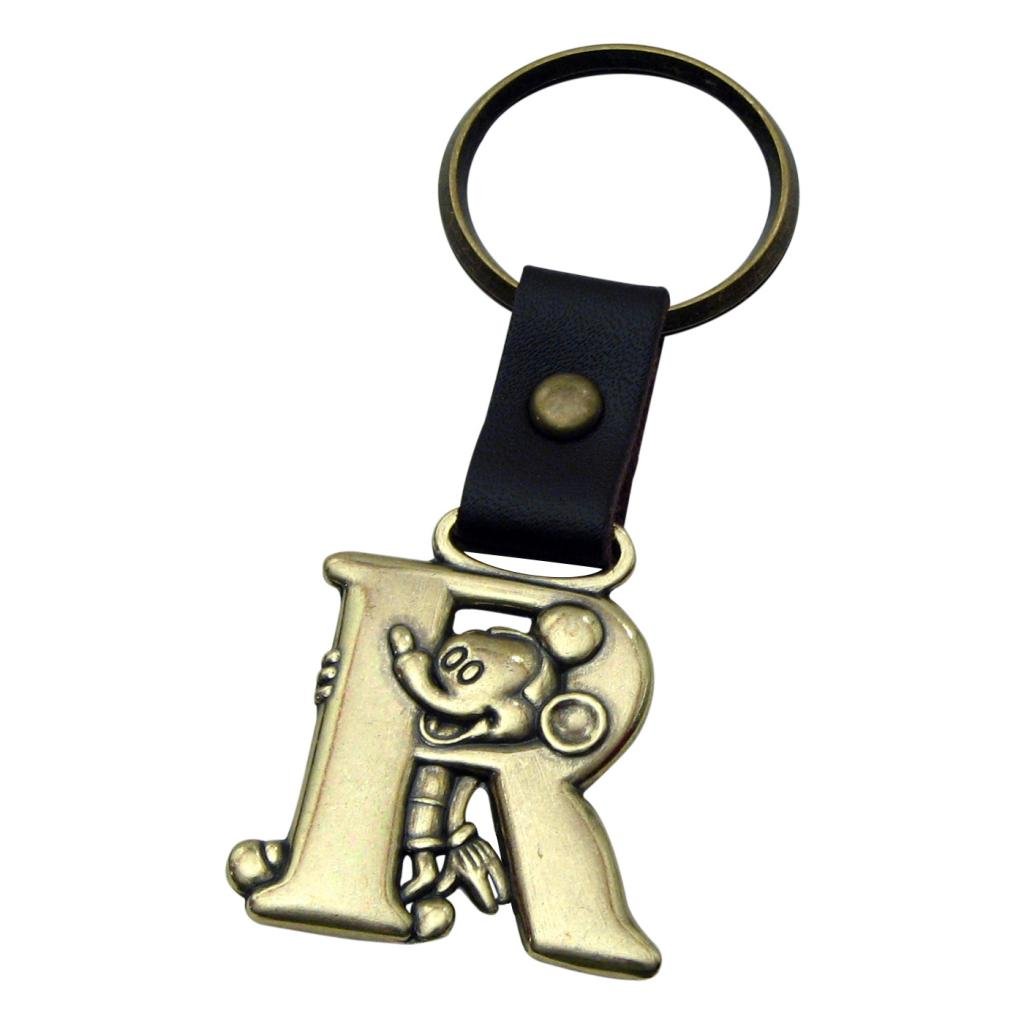 Disney Mickey Mouse Letter R Brass Keychain - Durable & Stylish Key Ring for Kids, Adults, Collectors - Perfect for Gifts, Home Decor, Travel Accessories