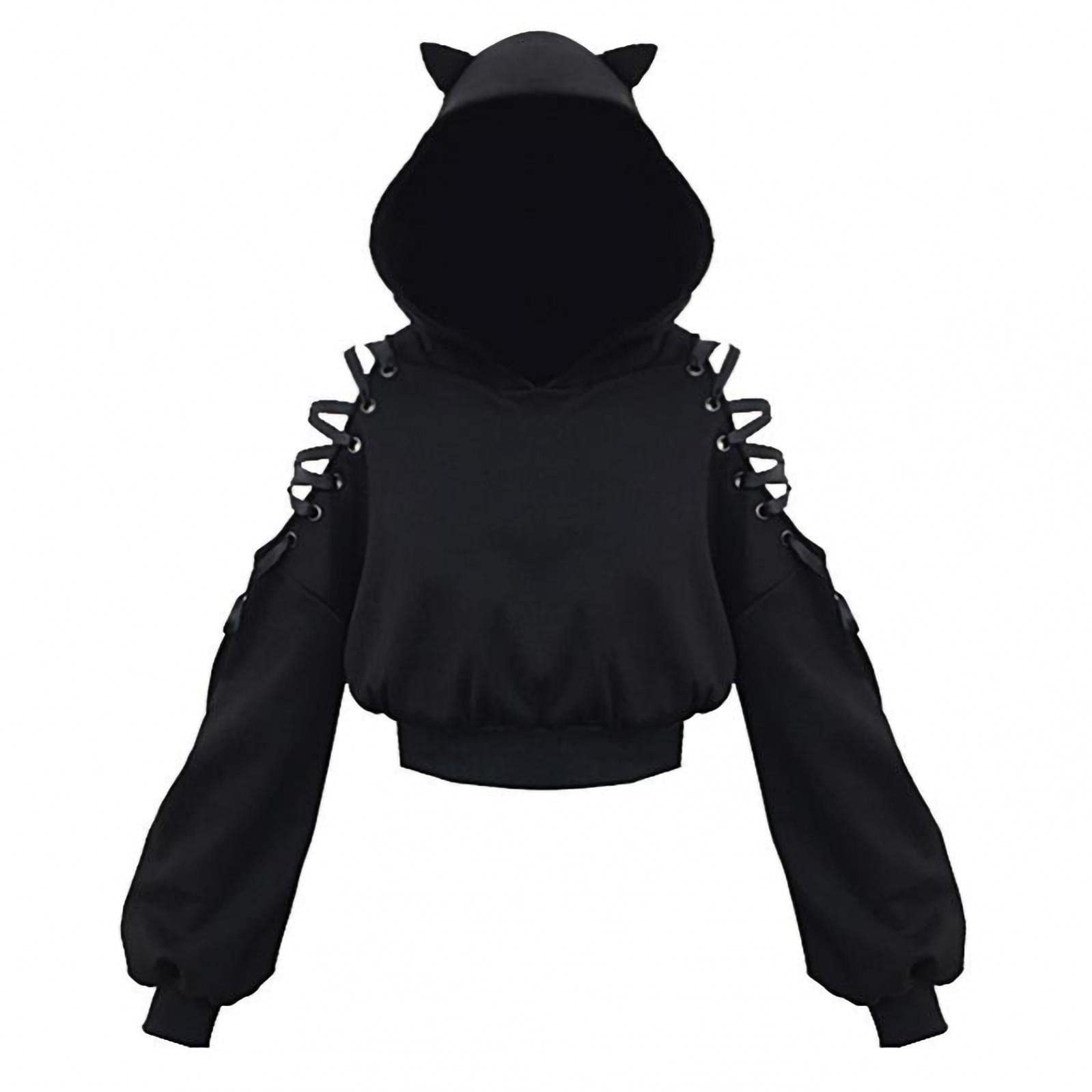 Women's Casual Long Sleeve Crop Top Hoodie - Solid Color Pullover Sweatshirt with Pockets | Perfect for Yoga, Gym, Streetwear & Lounge Wear