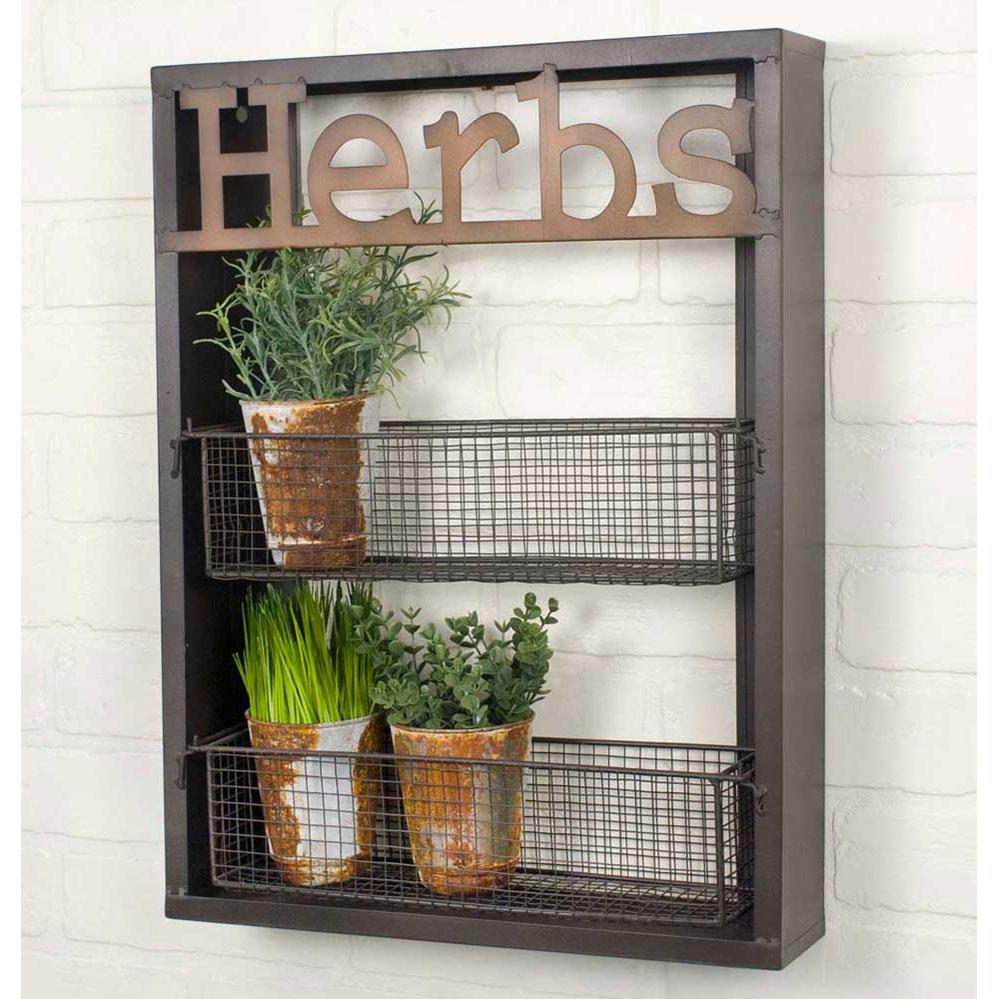 Sturdy Metal Wall Shelf for Herbs & Spices - Perfect for Kitchen Organization & Indoor Herb Garden Display