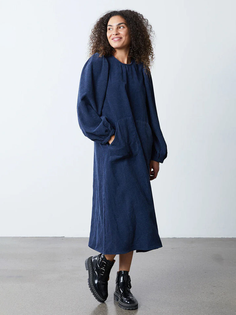 Lucas Cord Dress for Women - Dark Blue Casual Summer Dress with Pockets | Perfect for Beach, Vacation, and Everyday Wear