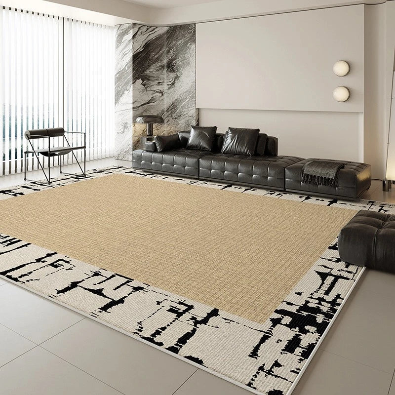 Kori Velvet Geometric Waterproof Antibacterial Area Rug - Soft Non-Slip Washable Carpet for Living Room, Bedroom, Nursery & Office