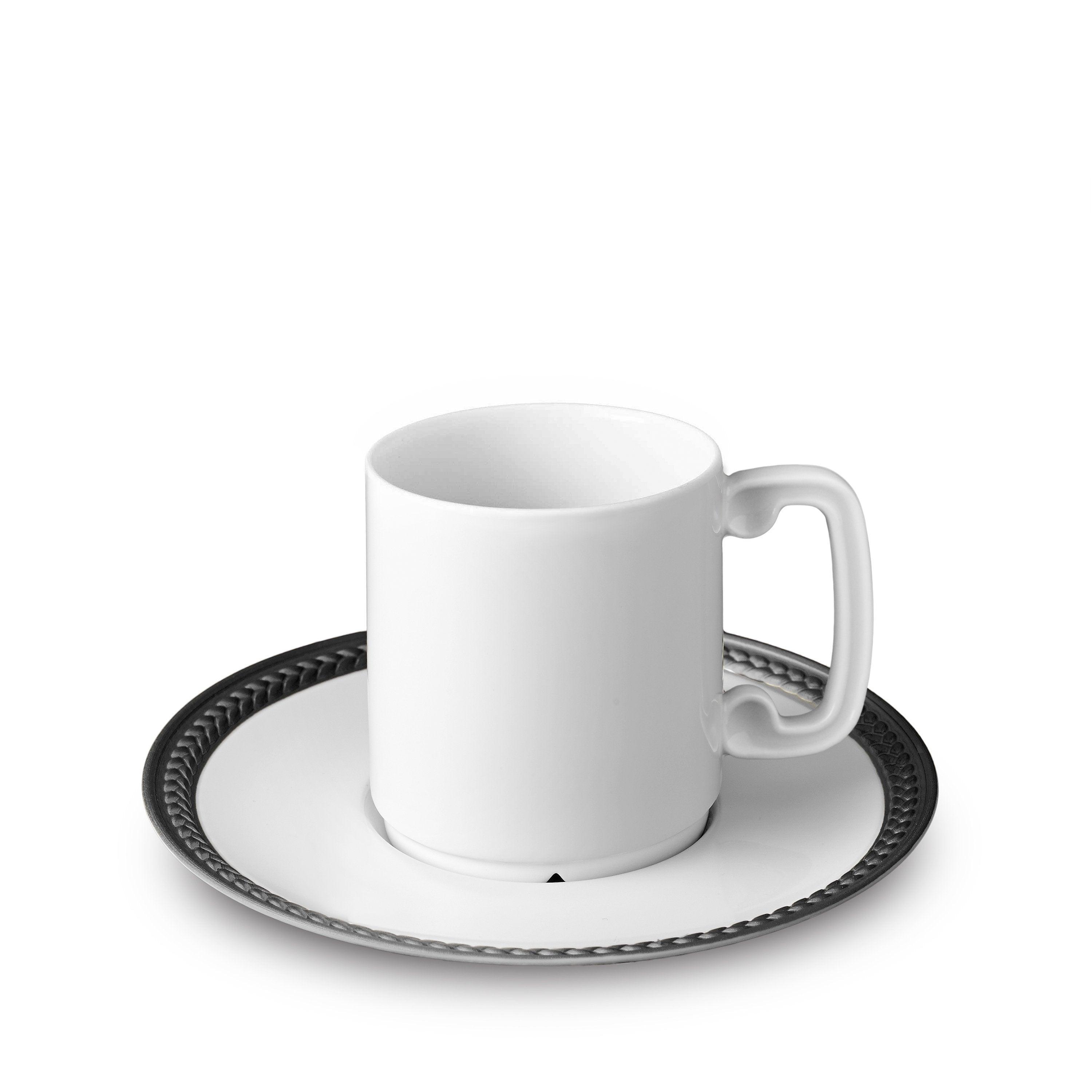 Braided Silk Espresso Cup and Saucer Set - Elegant Coffee Cups for Espresso, Cappuccino & Latte - Perfect for Home, Office & Cafe Use
