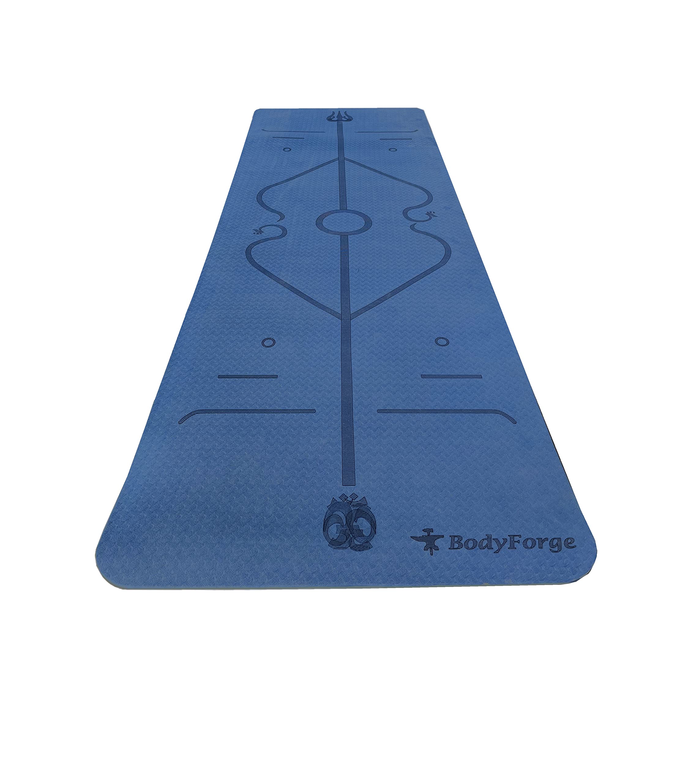 BodyForge 8mm Thick TPE Yoga Mat - Eco-Friendly, Non-Slip Exercise Mat with Alignment Marks for Women & Men - Perfect for Yoga, Pilates, Home Workouts and Gym Training