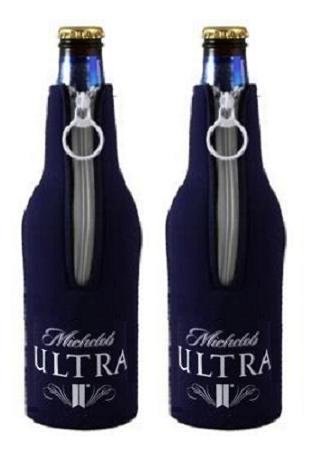 Michelob Ultra Beer Zip-Up Bottle Suit Coolie Huggie Cooler 2-Pack - Insulated Beer Bottle Covers for Outdoor Parties, BBQs & Tailgating