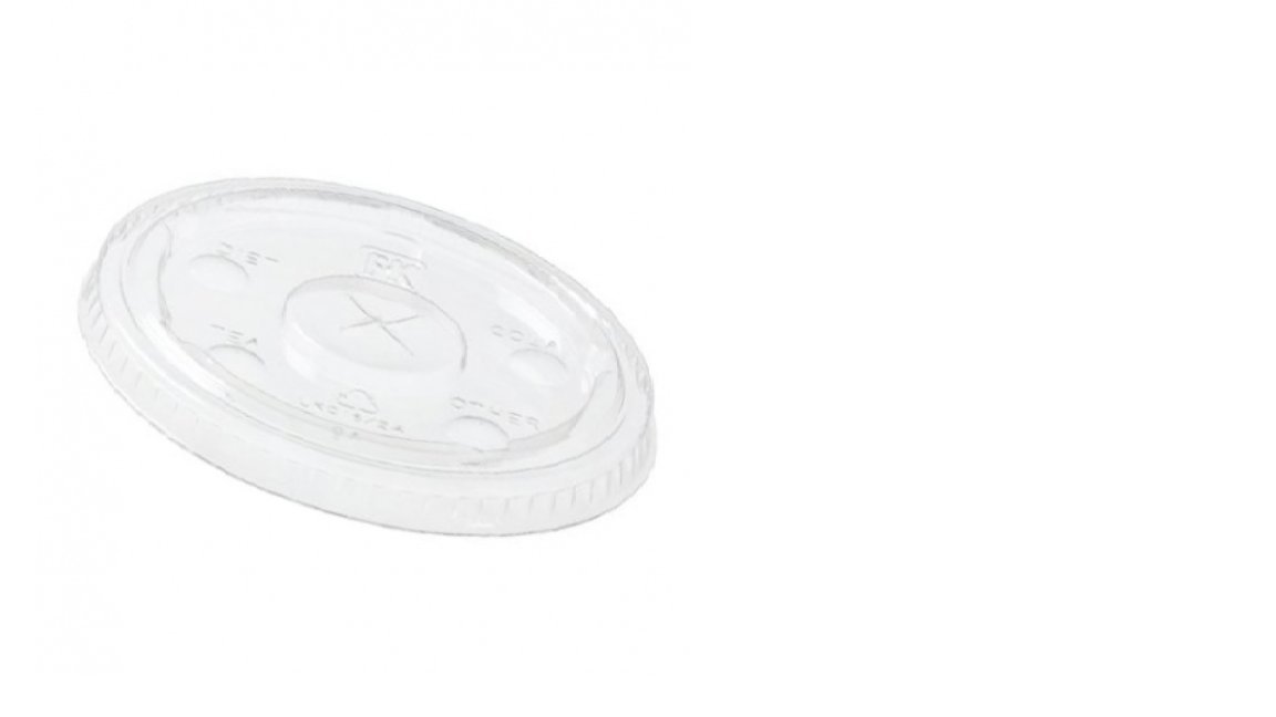 Clear Plastic Straw Slotted Flat Lids for Fabrikal 9oz & 10oz Cups - 2500 Count Bulk Case - Perfect for Restaurants, Cafes, and Takeout Services