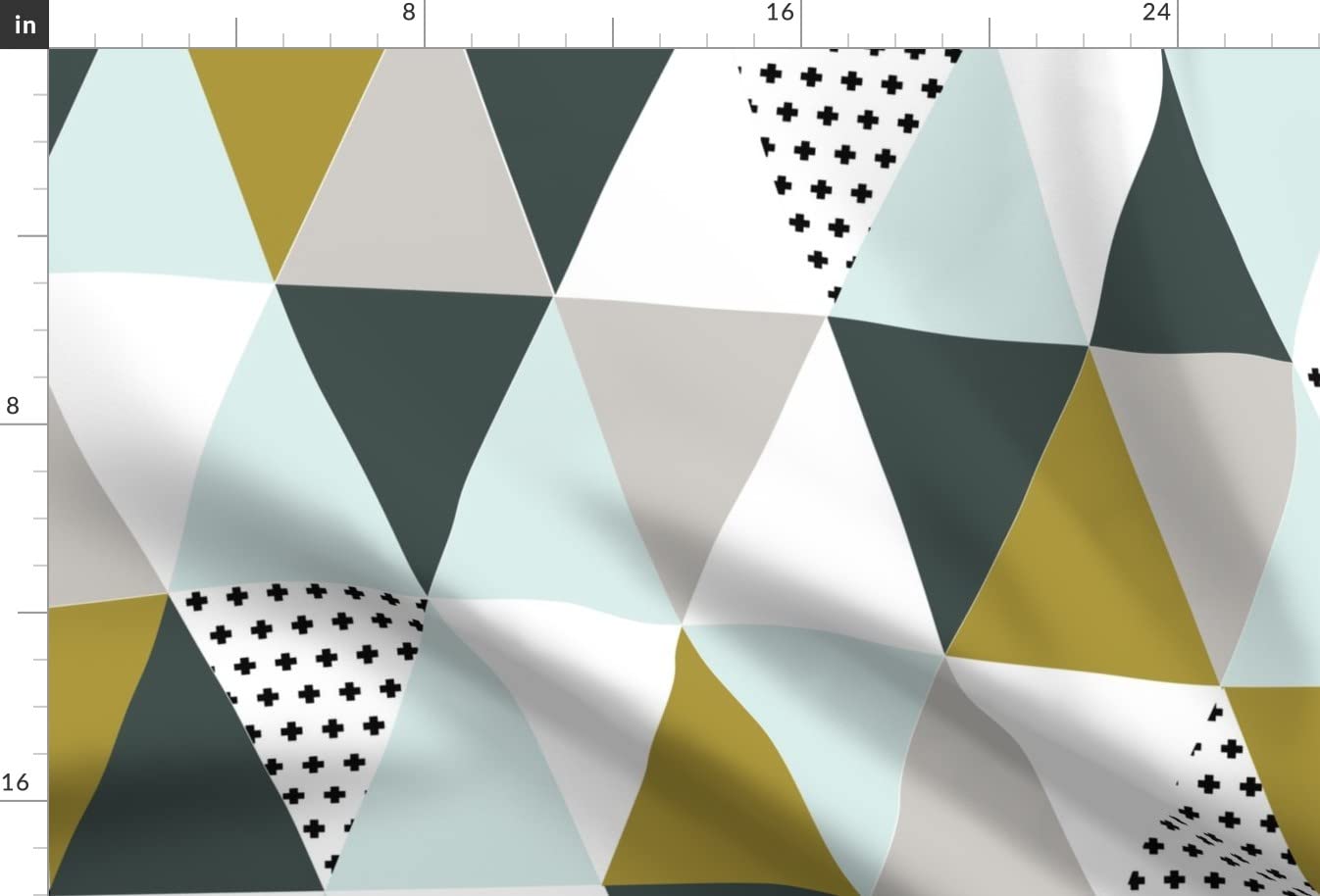 Triangle Cheater Quilt Modern Printed Minky Fabric Fat Quarter - Soft Plush Fabric for Baby Blankets, Quilt Backing & DIY Plush Toys - Perfect for Nursery Decor, Sewing Projects & Handmade Gifts