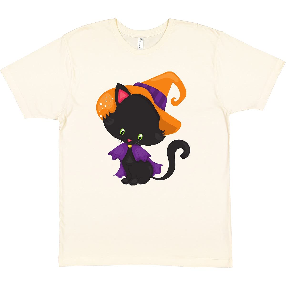 Inktastic Halloween Cat T-Shirt - Cute Black Cat with Witch Hat | Fun Halloween Costume & Spooky Party Outfit