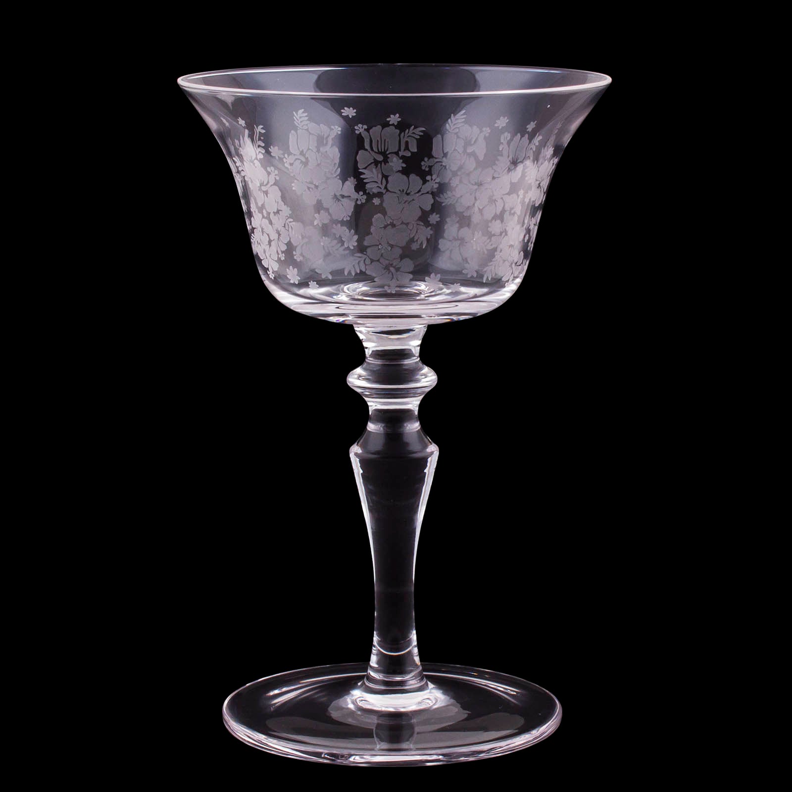 BarConic® Vintage Etched Cocktail Glasses - Set of 4, 4.5 oz Elegant Whiskey & Martini Glasses for Home Bar, Dinner Parties & Cocktail Making - Perfect for Old Fashioned, Manhattan & Classic Drinks