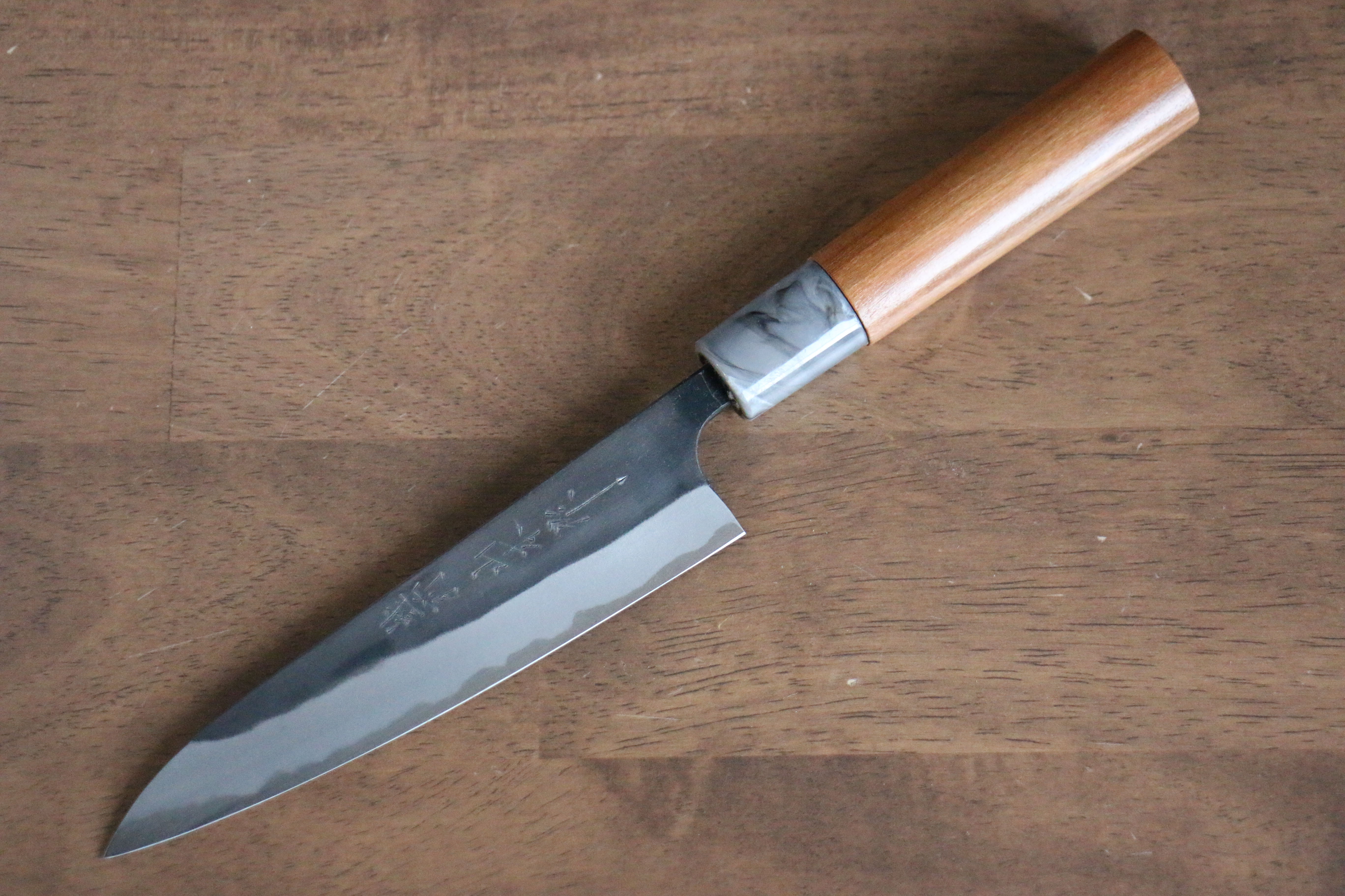 Premium Nao Yamamoto White Steel No.2 Kurouchi Petty Utility Knife 140mm - Cherry Blossom Handle Japanese Kitchen Knife for Slicing, Peeling & Precision Cutting - Perfect for Home Chefs & Sushi Preparation