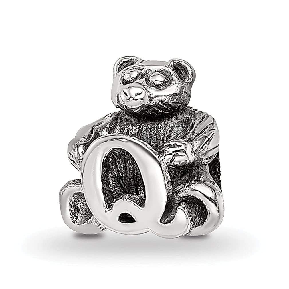 925 Sterling Silver Letter Q Charm Bead for Bracelet - Kids & Women's Fine Jewelry Gift - Perfect for Birthdays, Anniversaries & Personalized Jewelry Making