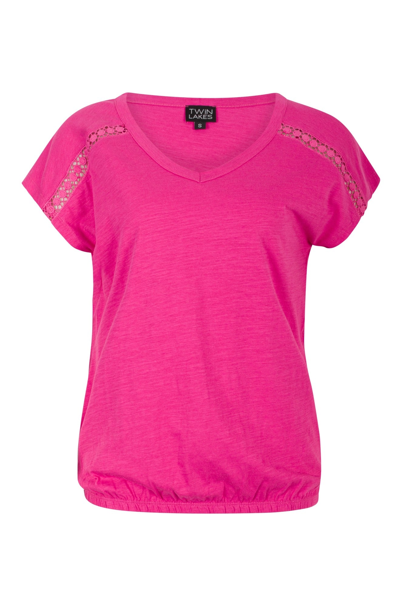 100% Cotton Slub Top for Women - CERISE Color | Soft & Breathable Casual T-Shirt | Perfect for Everyday Wear, Summer Outfits & Layering