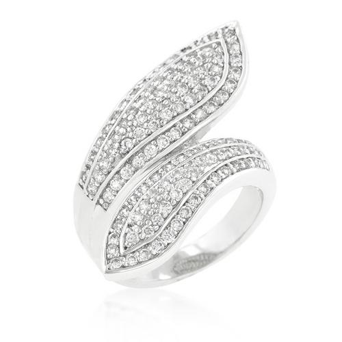 Pave Wrap Ring - Sterling Silver Stackable Ring with Cubic Zirconia Stones for Women | Perfect for Layering, Gift Giving & Everyday Wear