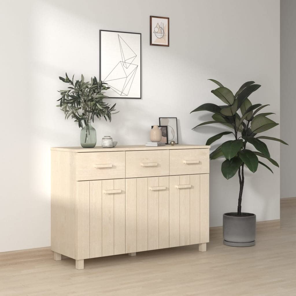 Modern Sideboard Storage Cabinet with 3 Doors & 3 Smooth Sliding Drawers - Honey Brown Console Table for Living Room, Bedroom, Entryway - 44.5