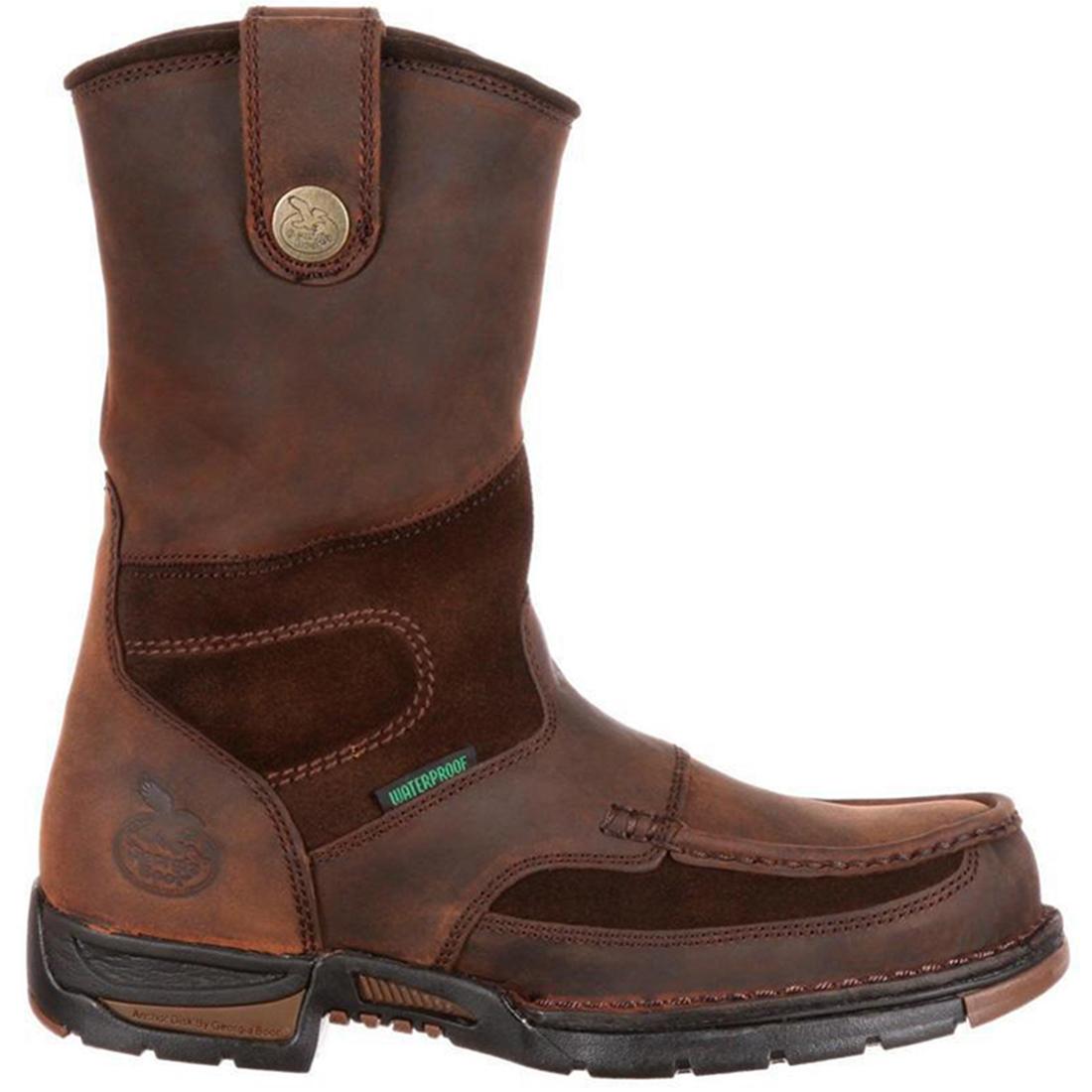 Georgia Athens Waterproof Wellington Work Boots for Men - Slip Resistant, Insulated & Comfortable - Ideal for Construction, Farming & Outdoor Work