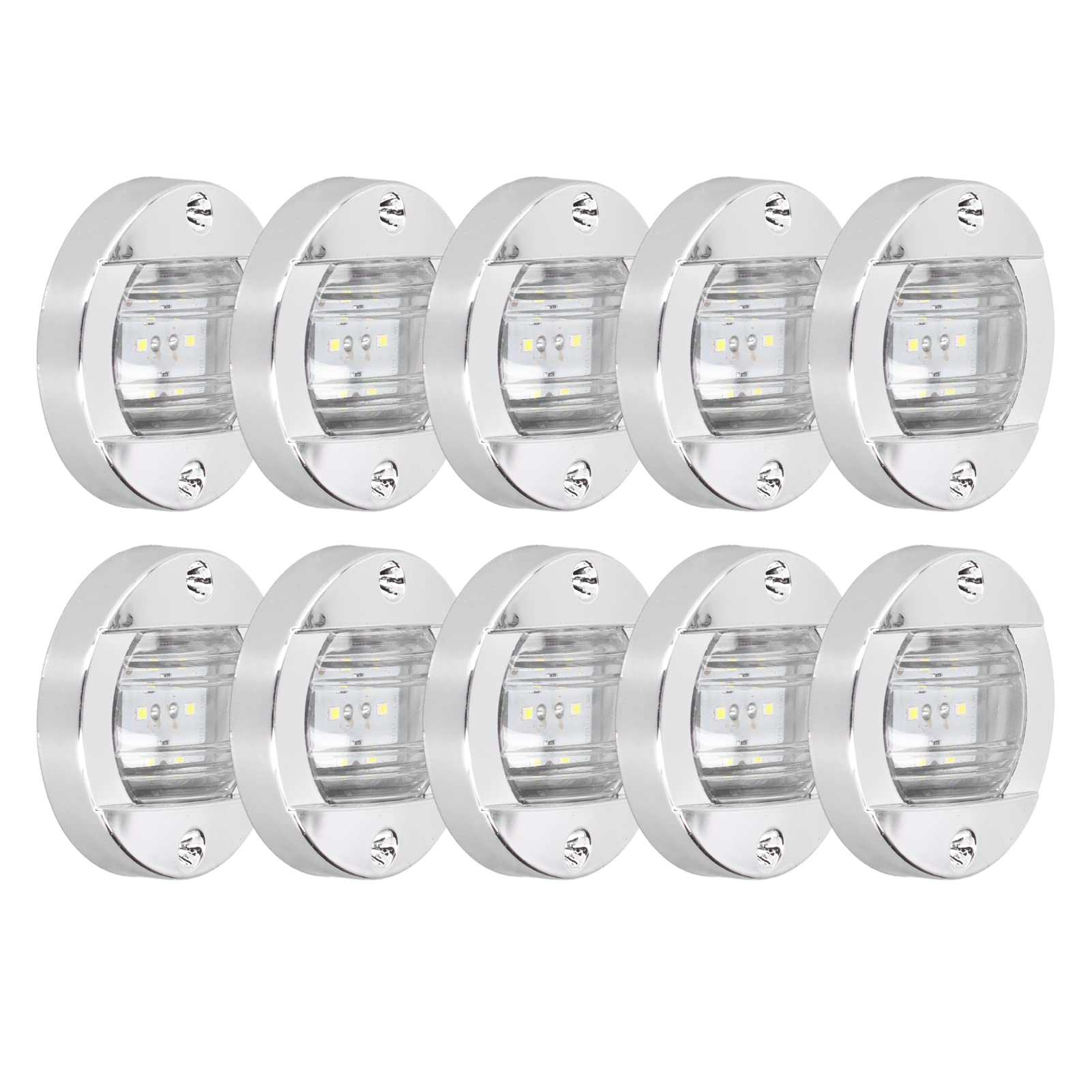 Akozon 12V Universal LED Warning Light - IP67 Waterproof Round Side Marker Lamp for RVs, Trailers, Yachts, Trucks & Indoor Use - Durable Safety Lighting for Emergency Vehicles, Marine & Road Safety