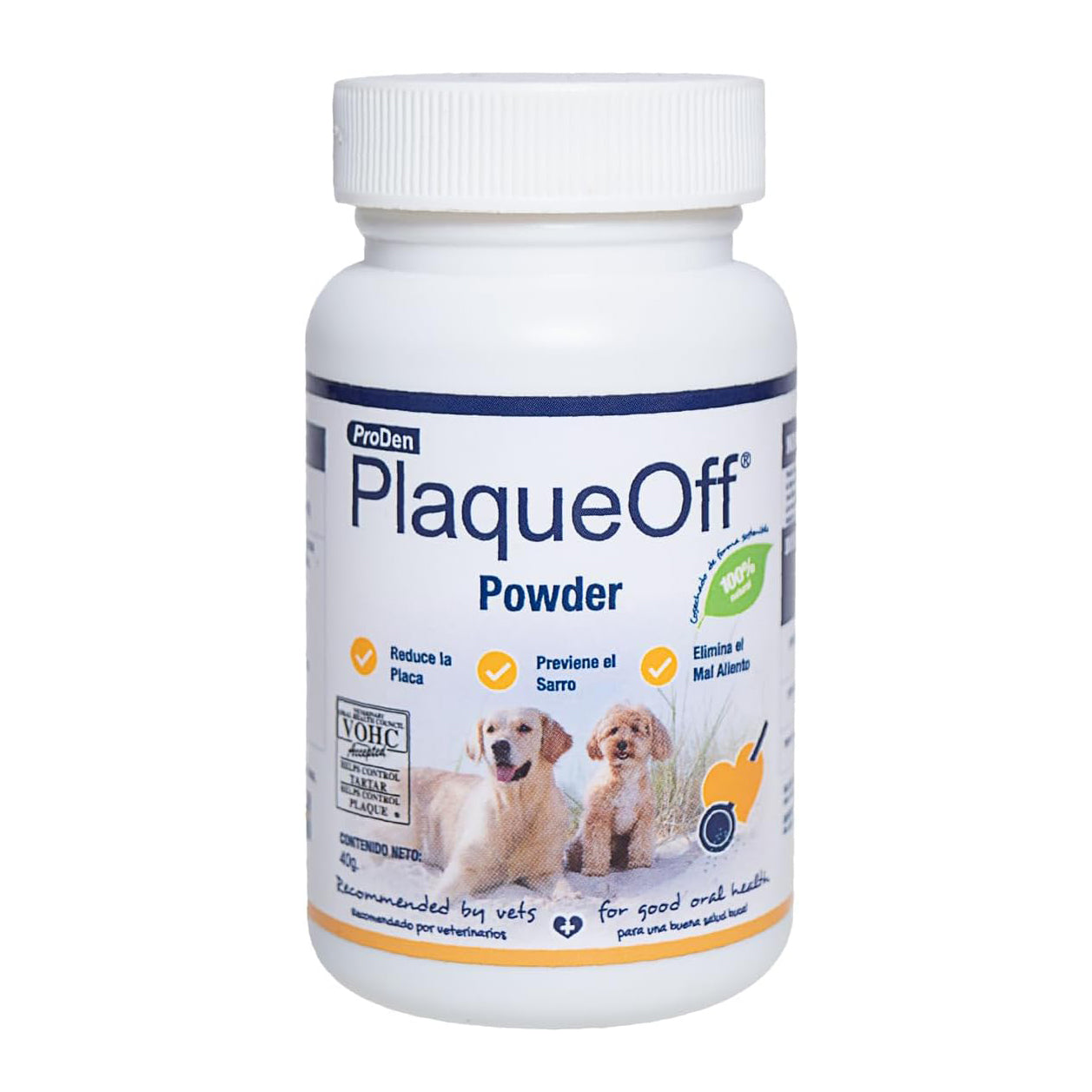 ProDen PlaqueOff Dental Cleaning Powder Supplement for Dogs - 40g | Tartar & Plaque Remover | Freshens Breath & Promotes Oral Health - Ideal for Daily Dental Care & Grooming Routine