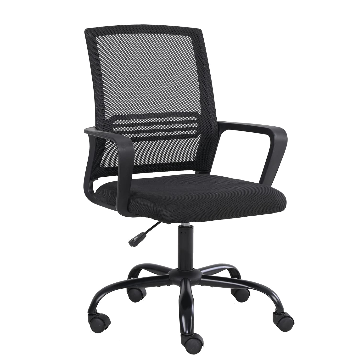 Ergonomic Mesh Office Chair - Adjustable Height Swivel Desk Chair with Breathable Back Support for Home, Office & School Use - Comfortable Computer Chair for Long Hours of Work (Black)