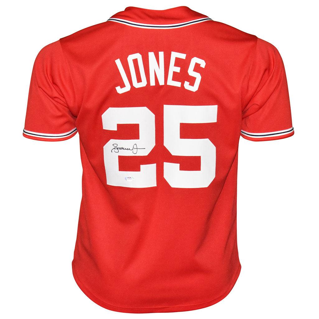 Authentic Andruw Jones Signed Atlanta Braves Red Baseball Jersey - PSA Certified - Perfect for Collectors, Fans & Sports Memorabilia Displays
