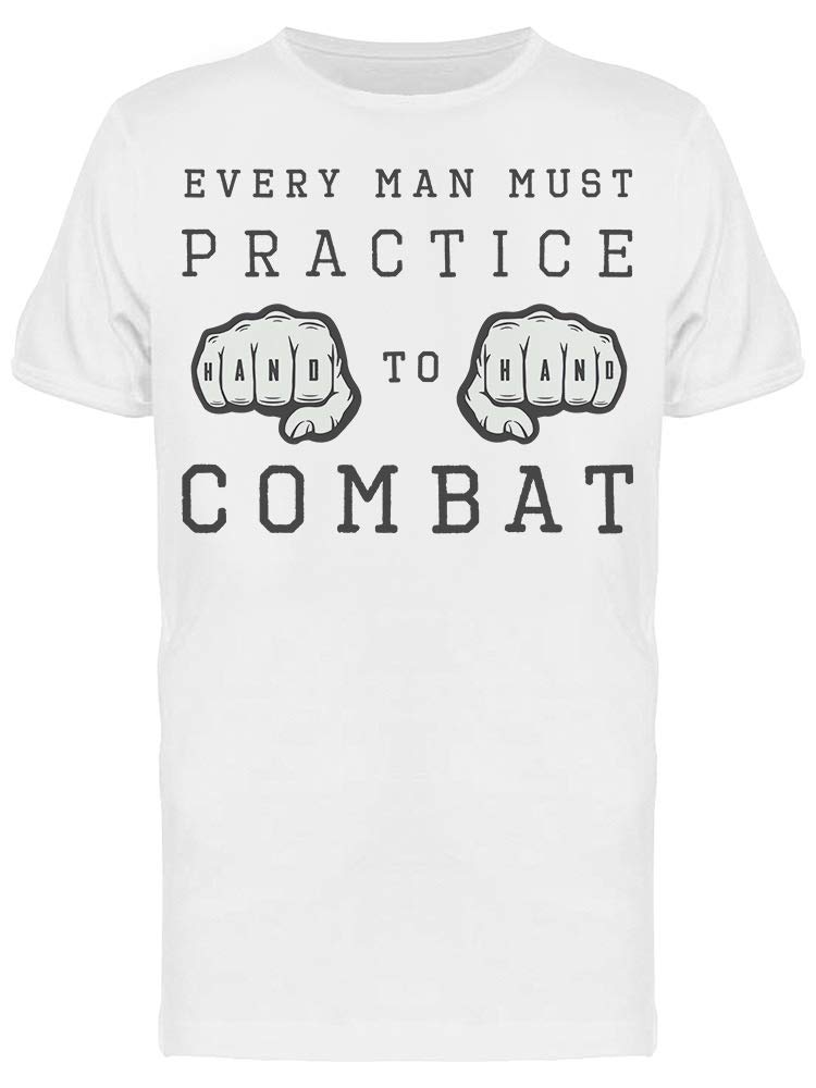 Every Man Practice to Combat Tee - Men's White T-Shirt for Training, Gym & Streetwear | Durable Cotton Workout Shirt