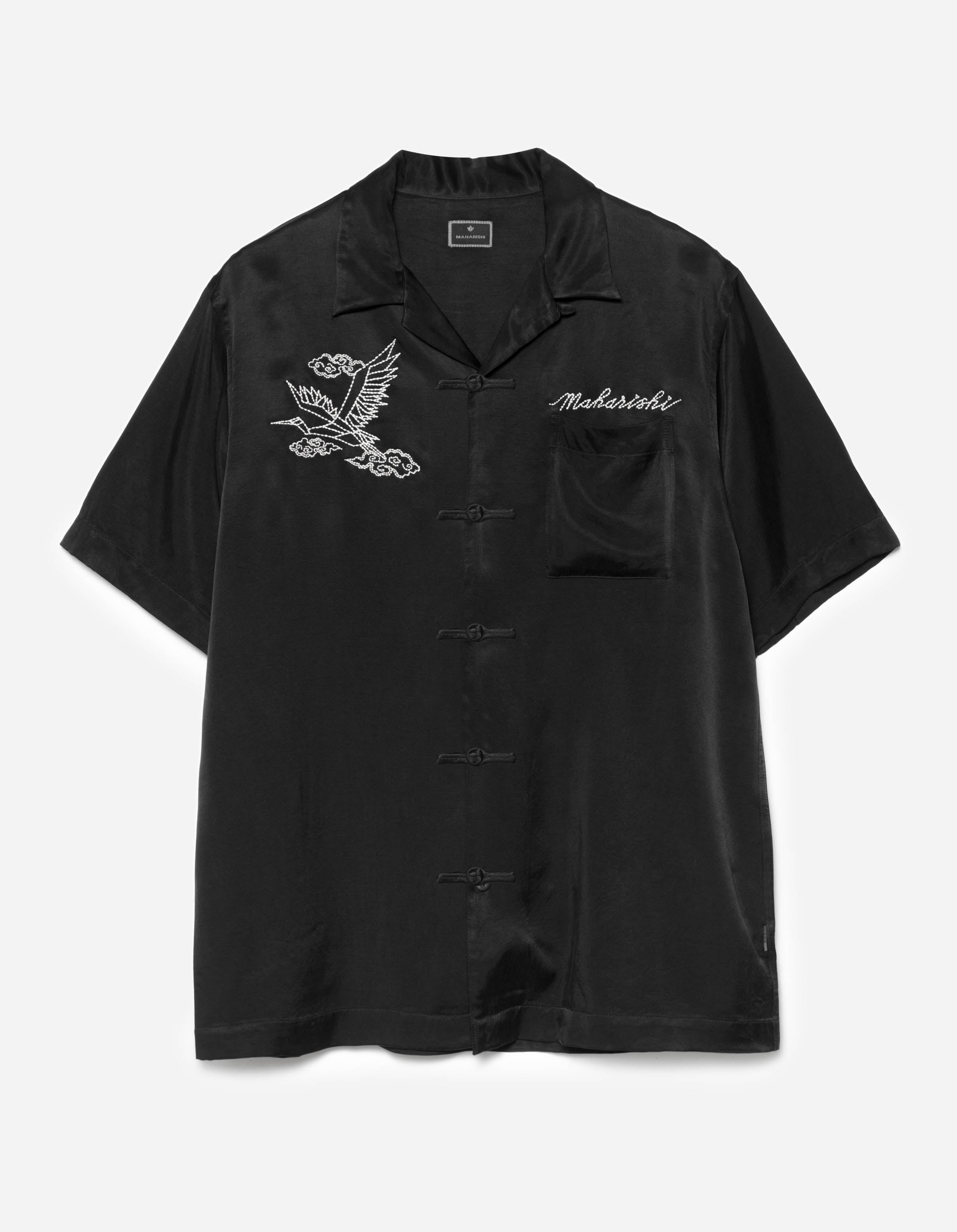 2024 Year of the Crane Printed T-Shirt for Men - Black Cotton Graphic Tee - Chinese Zodiac Fashion for Lunar New Year Celebrations