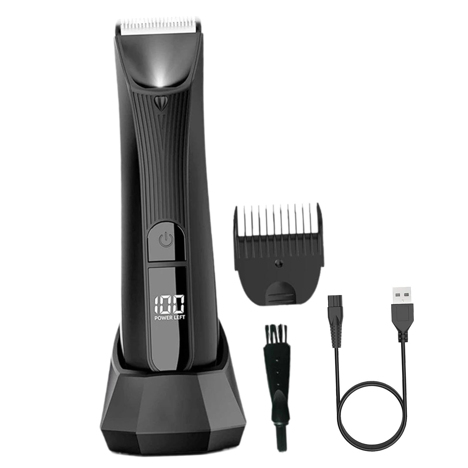 Professional Body Hair Trimmer with LCD Display - Portable Waterproof Groomer for Men's Chest, Armpit & Back Hair - Perfect for Travel, Gym & Home Use