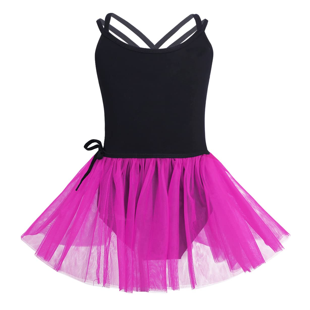 Girls Sleeveless Ballet Dance Dress - Spaghetti Strap Gymnastics Leotard with Wrap Skirt - Dancewear for Ballet, Gymnastics & Performance - Perfect for Recitals, Competitions & Dance Classes