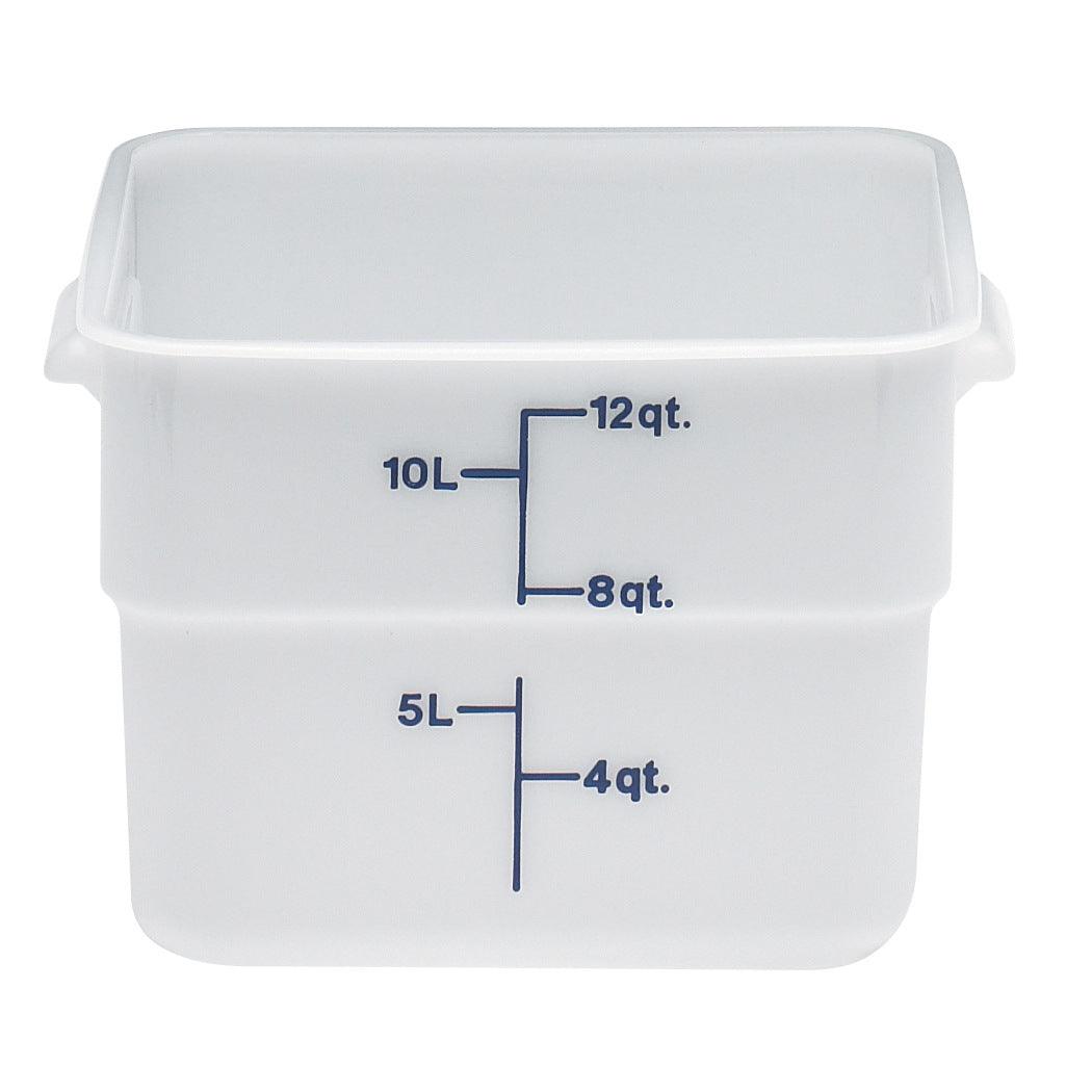 Cambro 12SFSP148 12 Quart White Square Polypropylene Food Storage Container with Lid - Ideal for Commercial Kitchens, Restaurants & Bulk Food Storage