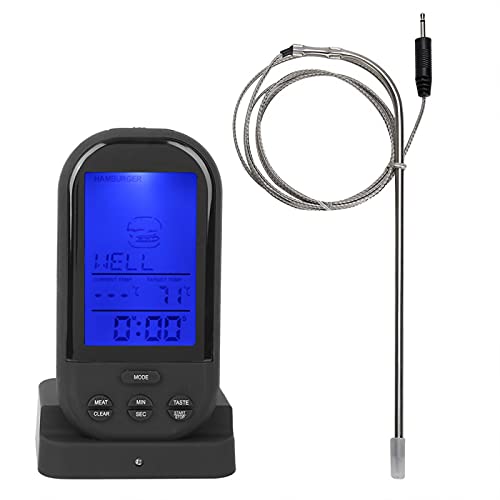 Wireless Meat Thermometer for BBQ & Grilling - Digital Food Thermometer with Probe (0-250℃) - Perfect for Oven, Smoker, Kitchen & Outdoor Cooking - Ideal for Steak, Turkey, Chicken & Baking