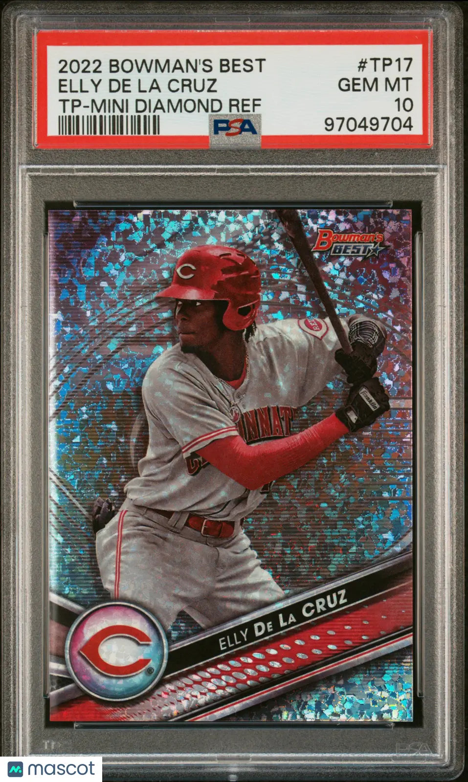 2022 Bowman's Best Elly De La Cruz TP Mini Diamond Refractor PSA 10 /299 - Rare Baseball Card for Collectors & Investors - Perfect for Display, Trading, and Portfolio Growth