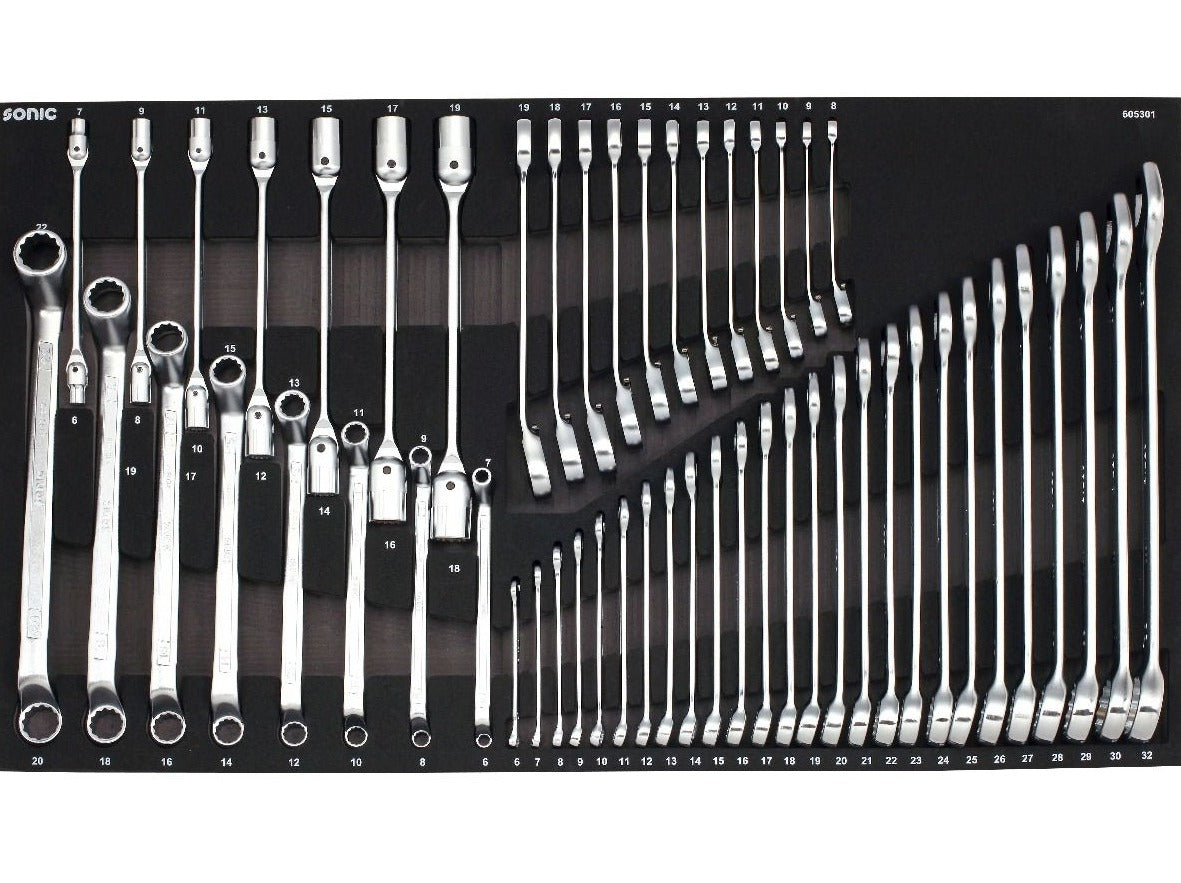 53-Piece Sonic Foam System Wrench Set - 34 Large Sizes for Automotive Repair & DIY Projects | Professional Tool Kit for Mechanics & Home Use
