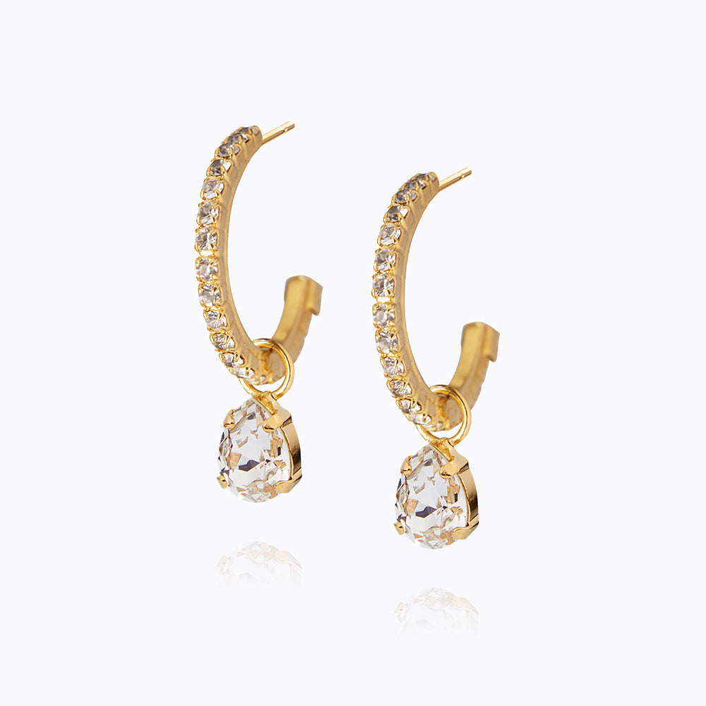 Tracy Crystal Loop Earrings for Women - Elegant Dangle Hoop Earrings for Party, Wedding & Everyday Wear