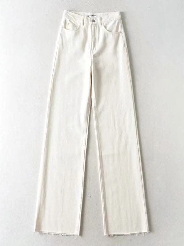 Stylish High Waist Wide Leg Jeans for Women - Trendy Comfortable Denim Pants for Casual & Office Wear