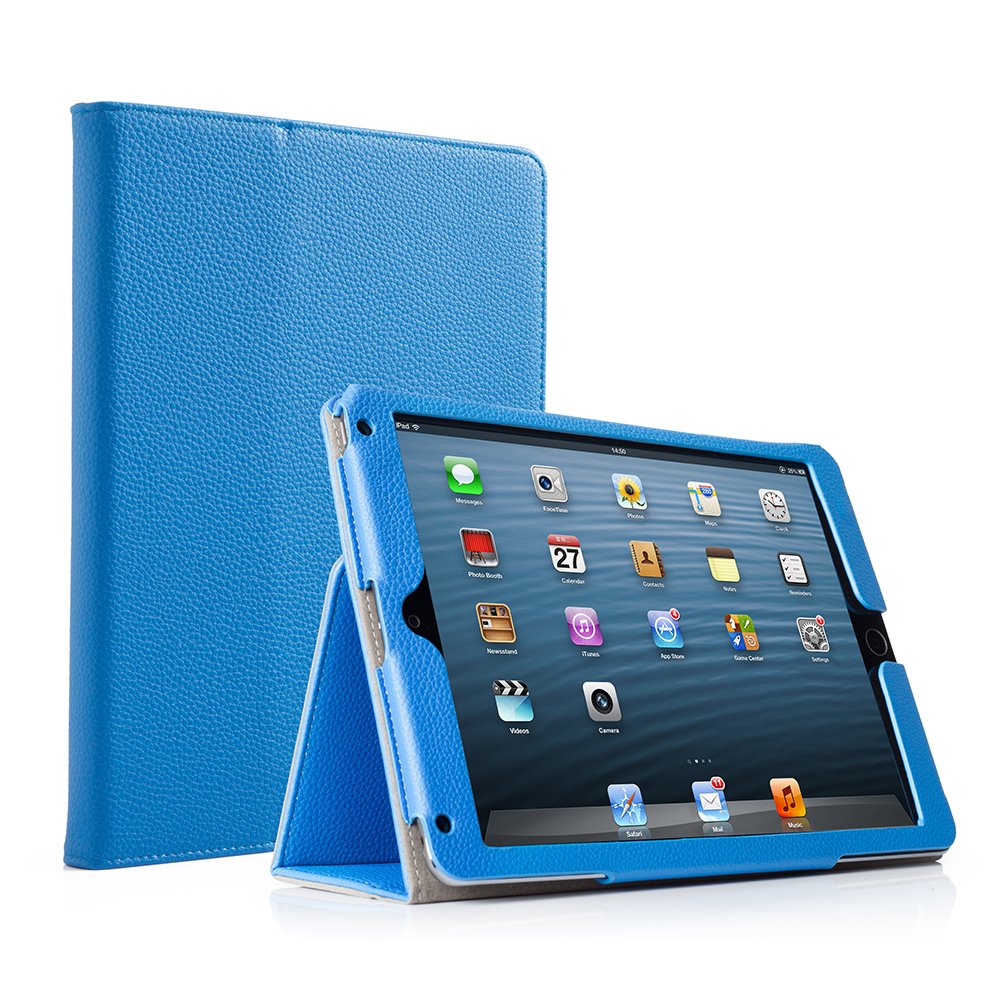 Premium PU Leather iPad Case for iPad 9.7 Inch (2018/2017/Air 2/Air 1) - Shockproof Corner Protection & Scratch-Resistant Smart Cover with Auto Sleep/Wake - Royal Blue Folio Stand Case for Work, School & Travel