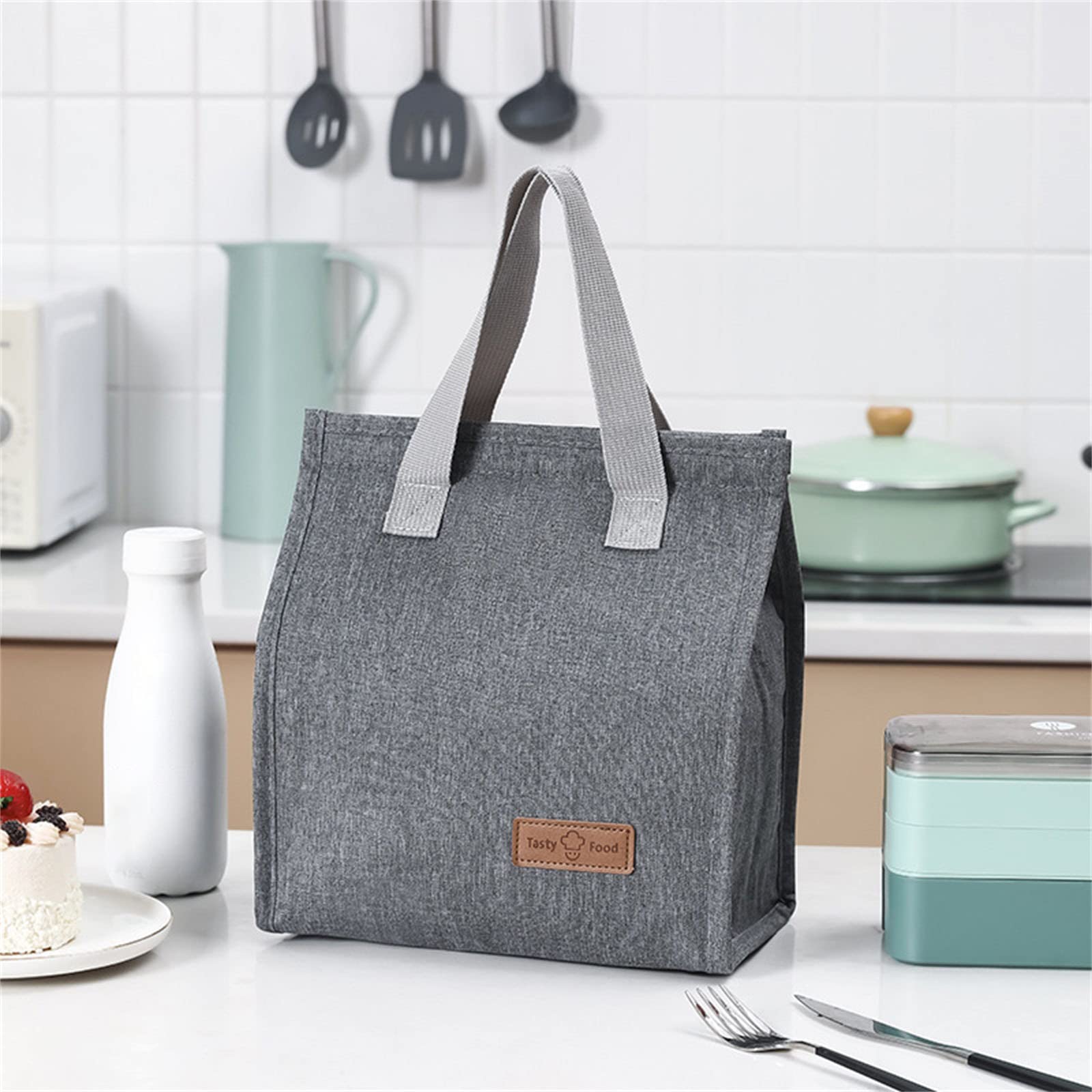 Insulated Lunch Box for Women & Men - Large Oxford Cloth Lunch Bag with Wide Opening, Thermal Food Container & Drinks Holder - Perfect for Work, Office, School, Picnic, Hiking, Beach & Fishing Trips