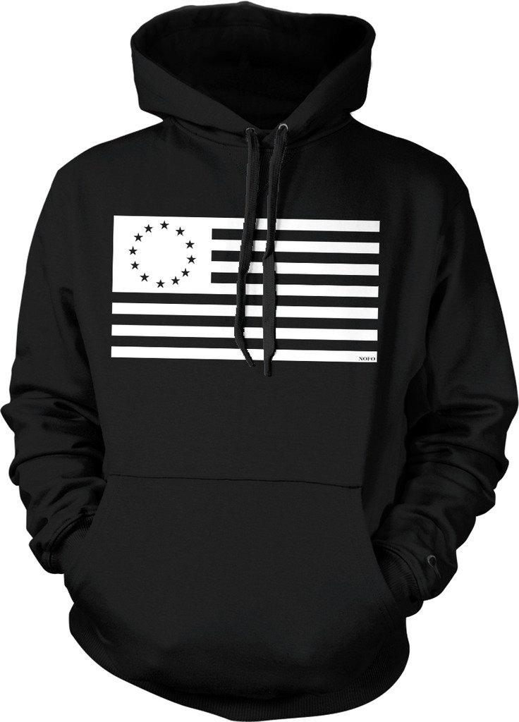 13 Star American Flag Hooded Sweatshirt | Vintage Betsy Ross Design | Unisex Pullover for Patriotic Events, Historical Reenactments & Casual Wear