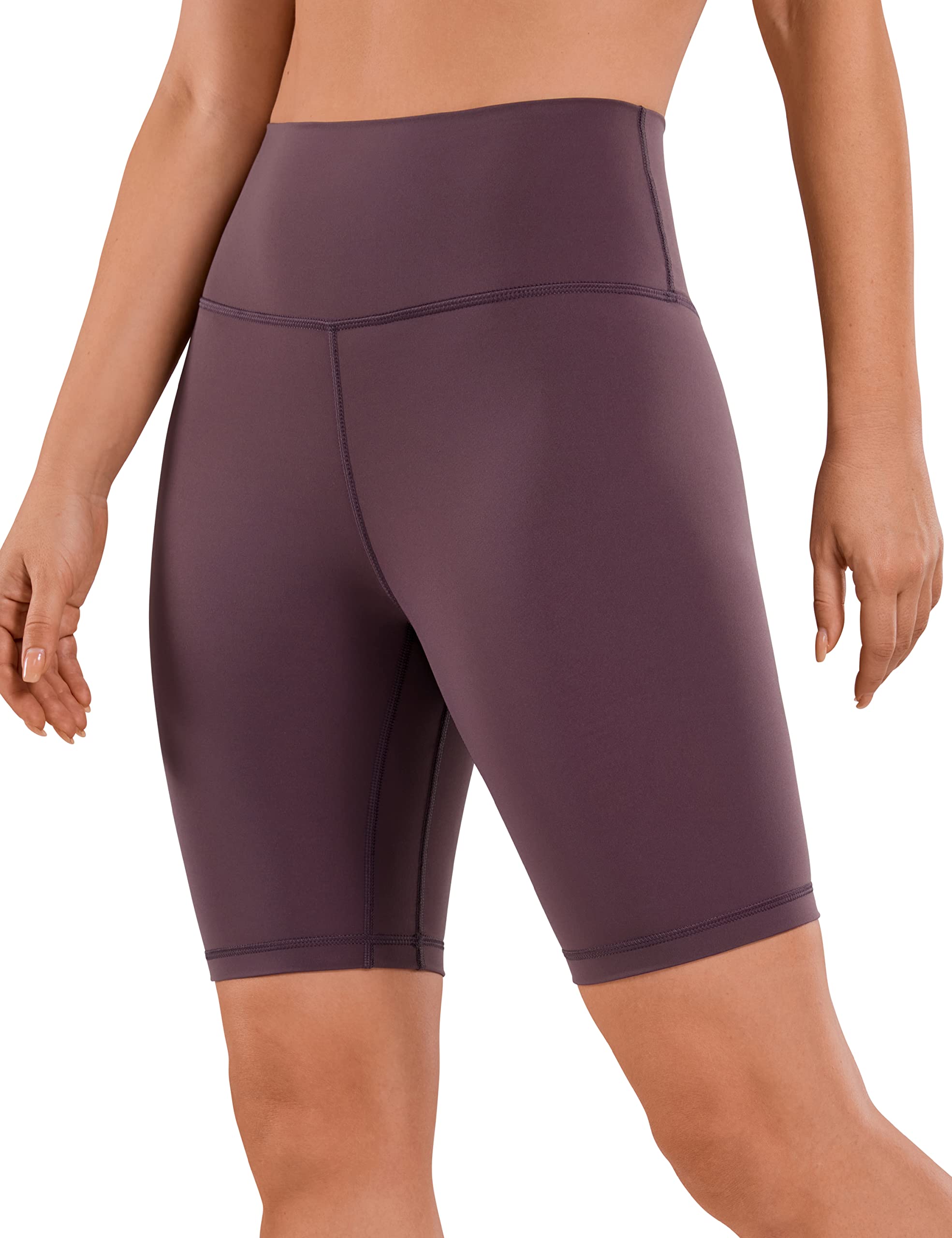 CRZ YOGA Women's High Waisted 8-Inch Biker Shorts - Naked Feeling Workout Spandex Shorts for Yoga, Running, Gym & Lounge Wear