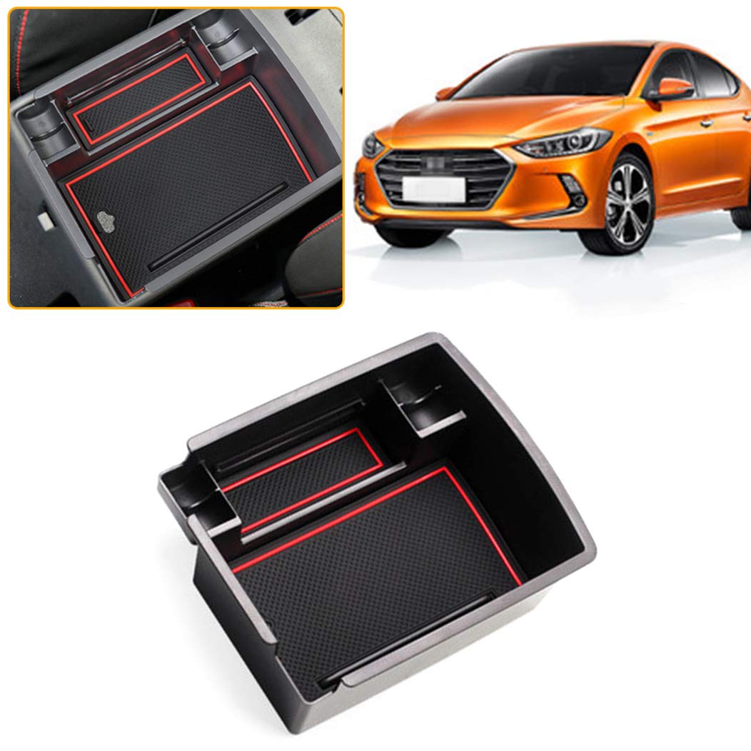 Hyundai Elantra Center Console Organizer Tray - ABS Storage Box Insert for Car Accessories | Perfect for Phone, Keys & Small Item Organization While Driving