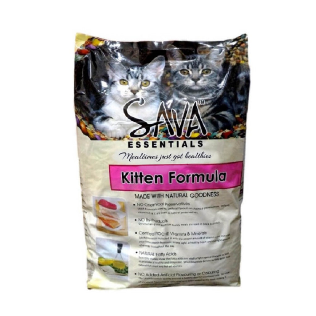 Premium SAVA Essentials Adult & Kitten Cat Food - 9kg Natural Grain-Free Dry Food with High-Quality Protein for Healthy Growth - Perfect for Indoor Cats and Picky Eaters