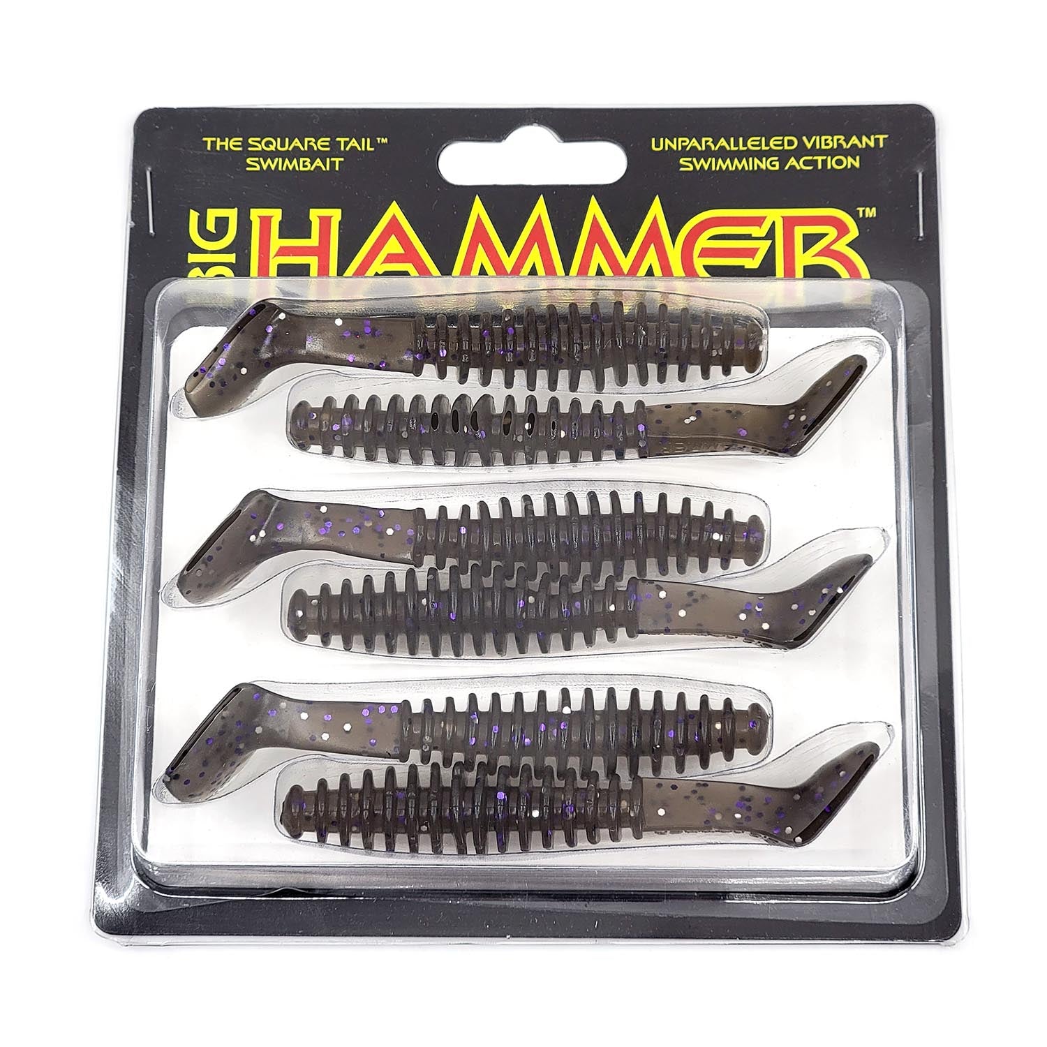 Big Hammer 4 Ring Hammer Swimbaits 6 Pack - Premium Soft Plastic Fishing Lures for Bass, Walleye, and Saltwater Fish - Perfect for Freshwater and Saltwater Fishing Adventures