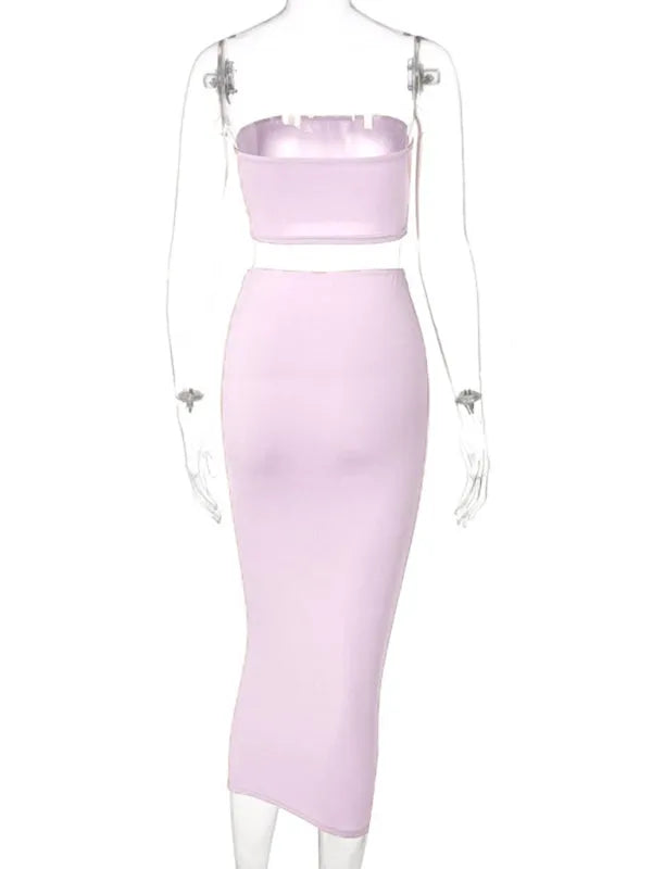 Stylish Women's Casual Ribbed Two-Piece Skirt Set - Perfect for Summer Outings, Beach Vacations & Date Nights