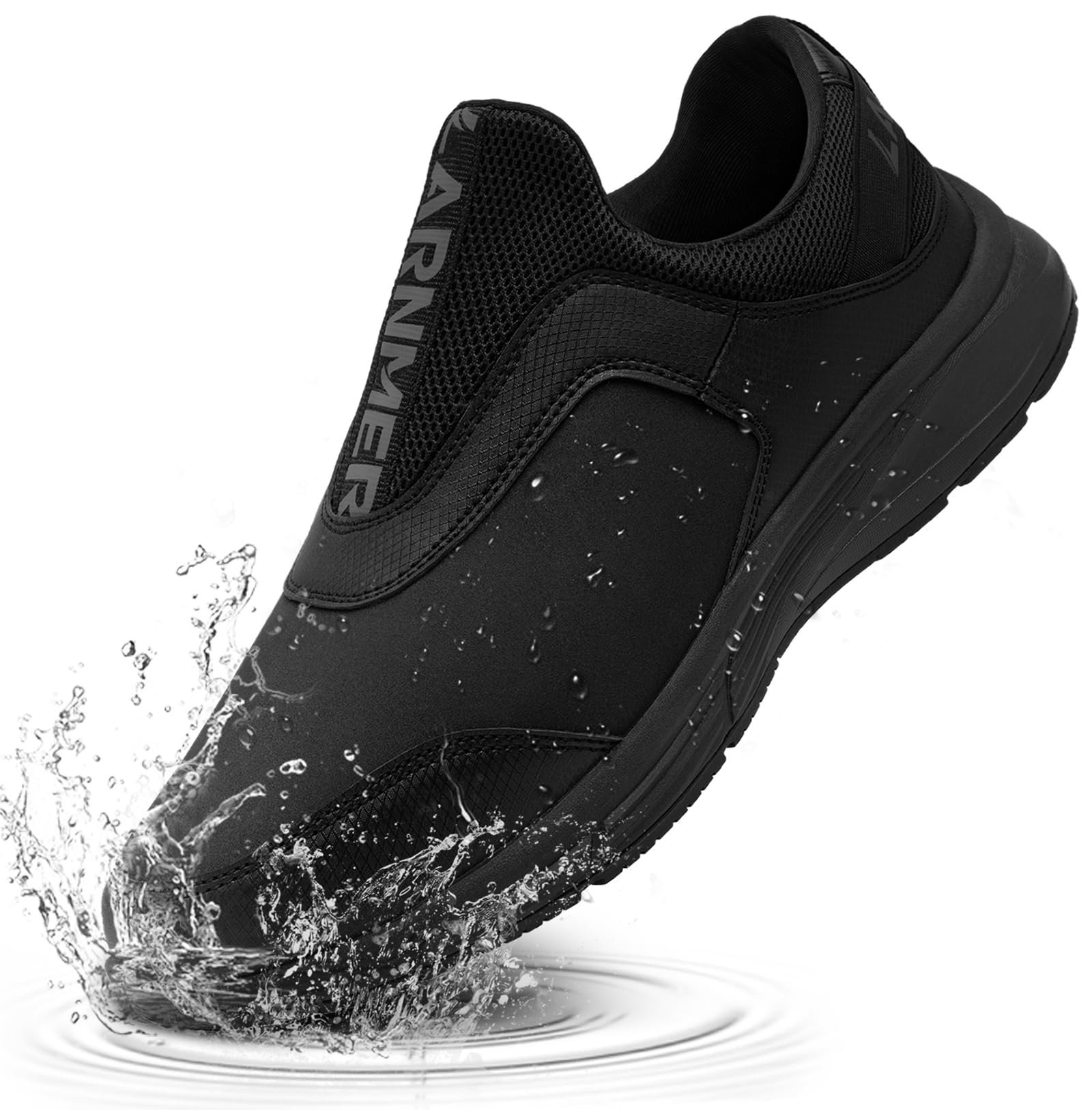 LARNMERN Men's Non-Slip Work Shoes - Waterproof Leather Chef Shoes for Kitchen, Restaurant & Food Service - Slip-Resistant Walking Sneakers with Comfortable Cushioning - Ideal for Cooking, Waiting Tables & Long Shifts