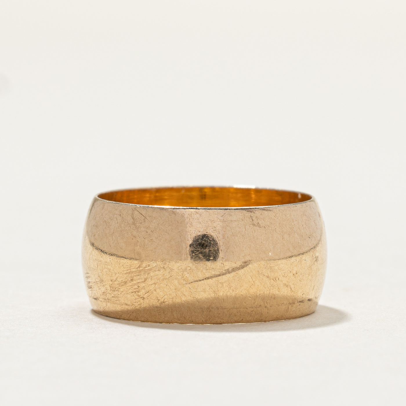 10K Yellow Gold Cigar Band Ring for Men - 8.8mm Wide Size 5.75 - Classic Wedding Band, Anniversary Gift, or Everyday Jewelry - Perfect for Grooms, Fathers Day, and Special Occasions