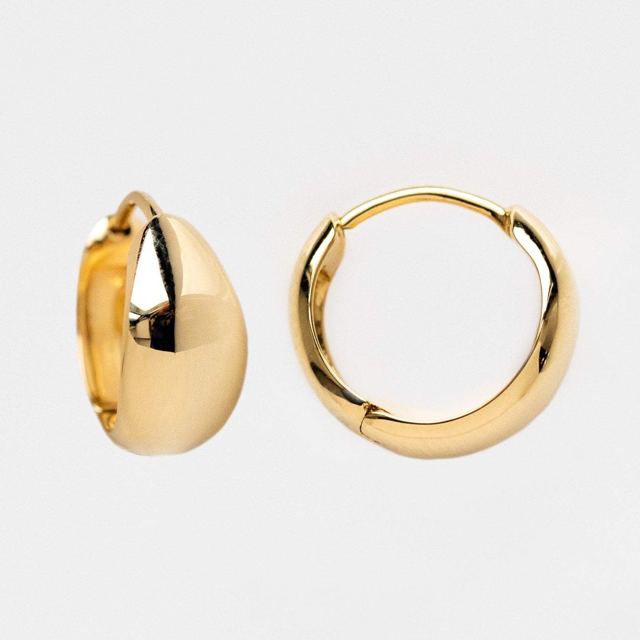 Solid Gold Chunky Huggie Hoops Earrings for Women - 14K Yellow Gold Huggie Hoop Earrings - Everyday Luxury Jewelry for Casual & Formal Occasions