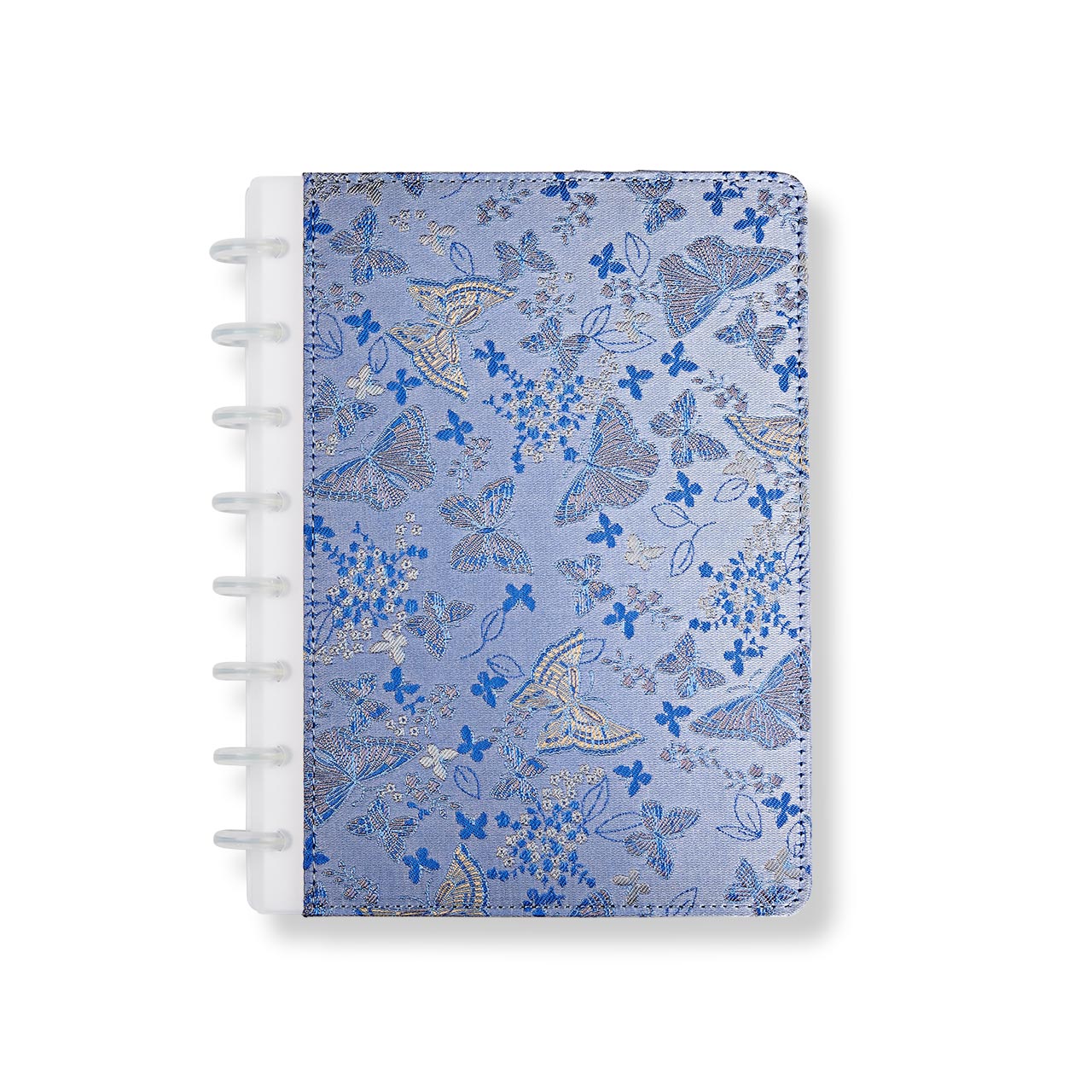 Circa Butterfly Brocade Discbound Notebook - Refillable A5 Planner with Leather Cover, Perfect for Journaling, Note Taking & Daily Planning - Office, School & Travel Use