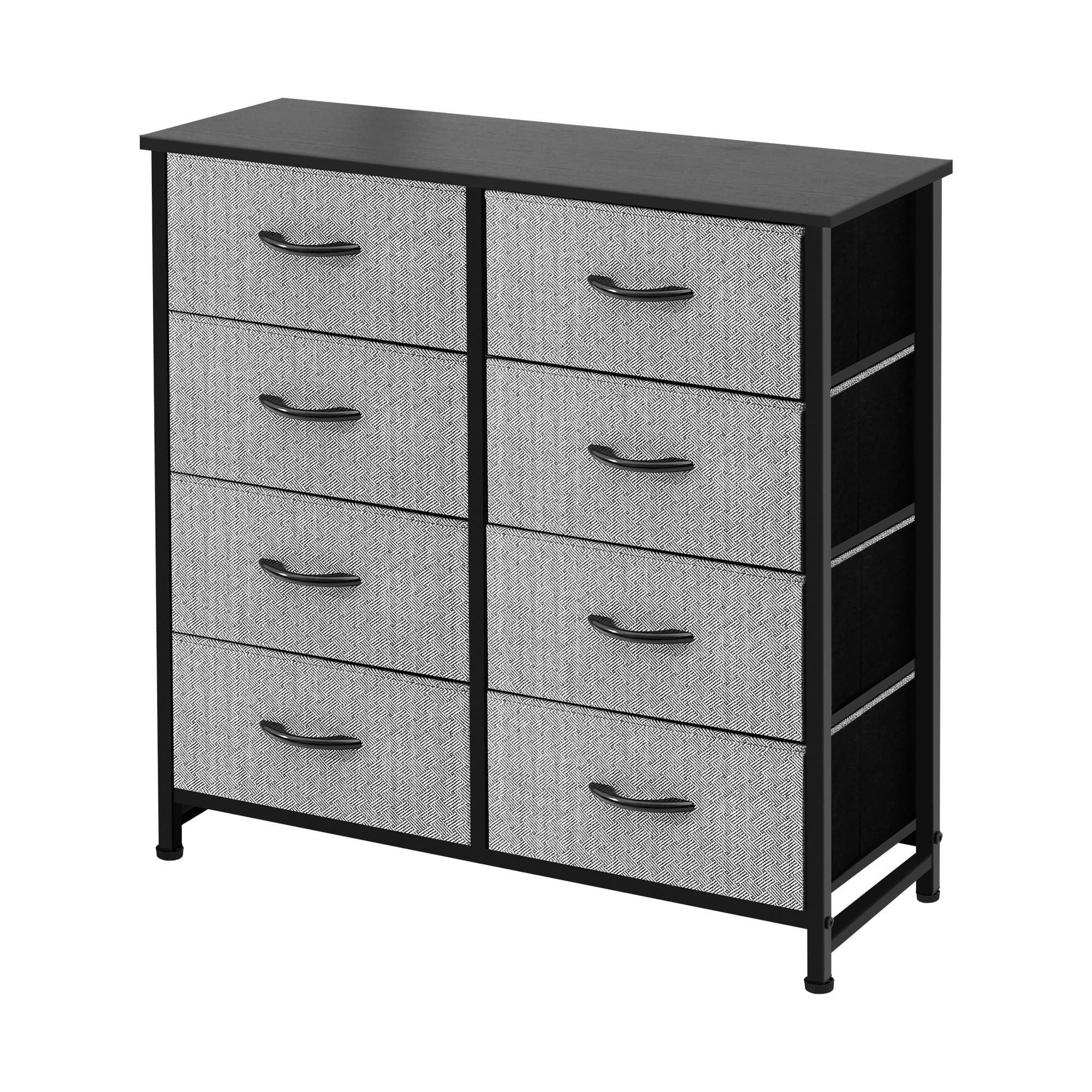 AZL1 Life Concept 8-Drawer Storage Dresser - Tall Standing Organizer with Removable Fabric Bins for Bedroom, Office & Closet - Grey & Black (Perfect for Small Space Organization & Home Decor)